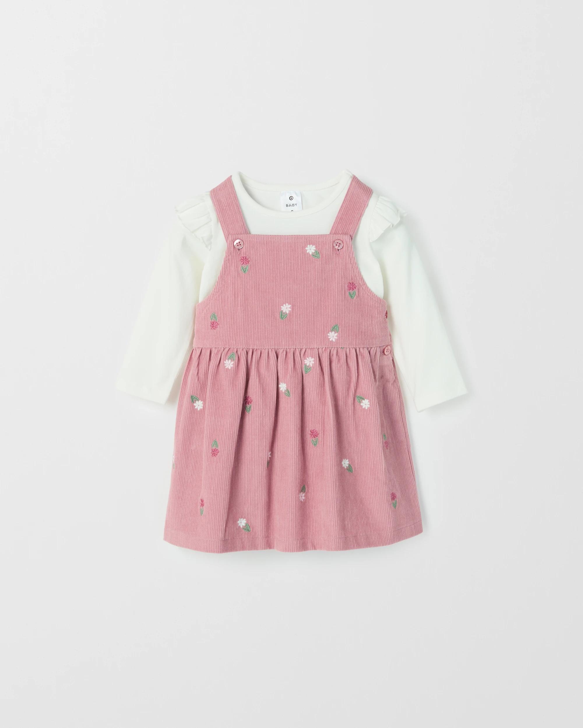 5 Target Baby Organic Cotton Embroidered Cord Pinafore Set ROSIE FLORAL, 5 of 6