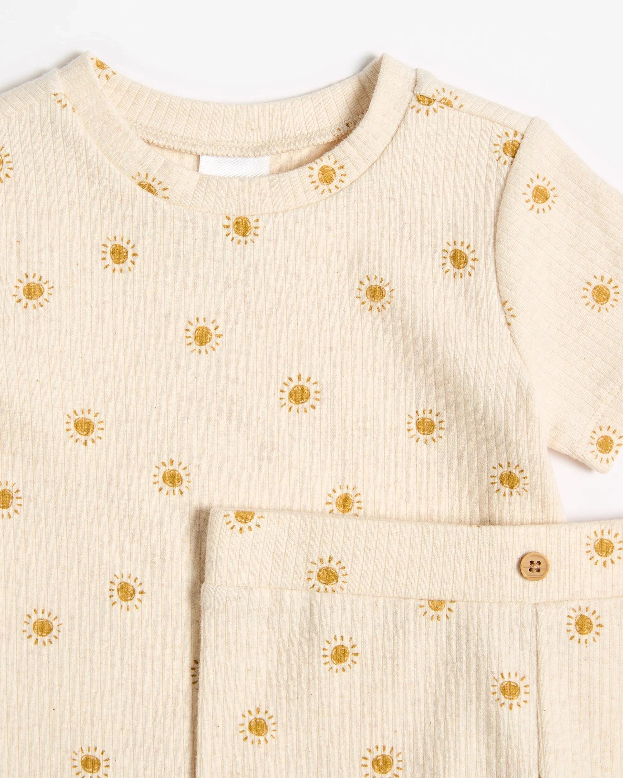 2 Target Baby Baby Organic Cotton Unisex Bodysuit and Leggings Set 2 Piece SUN OATMEAL MARLE, 2 of 3