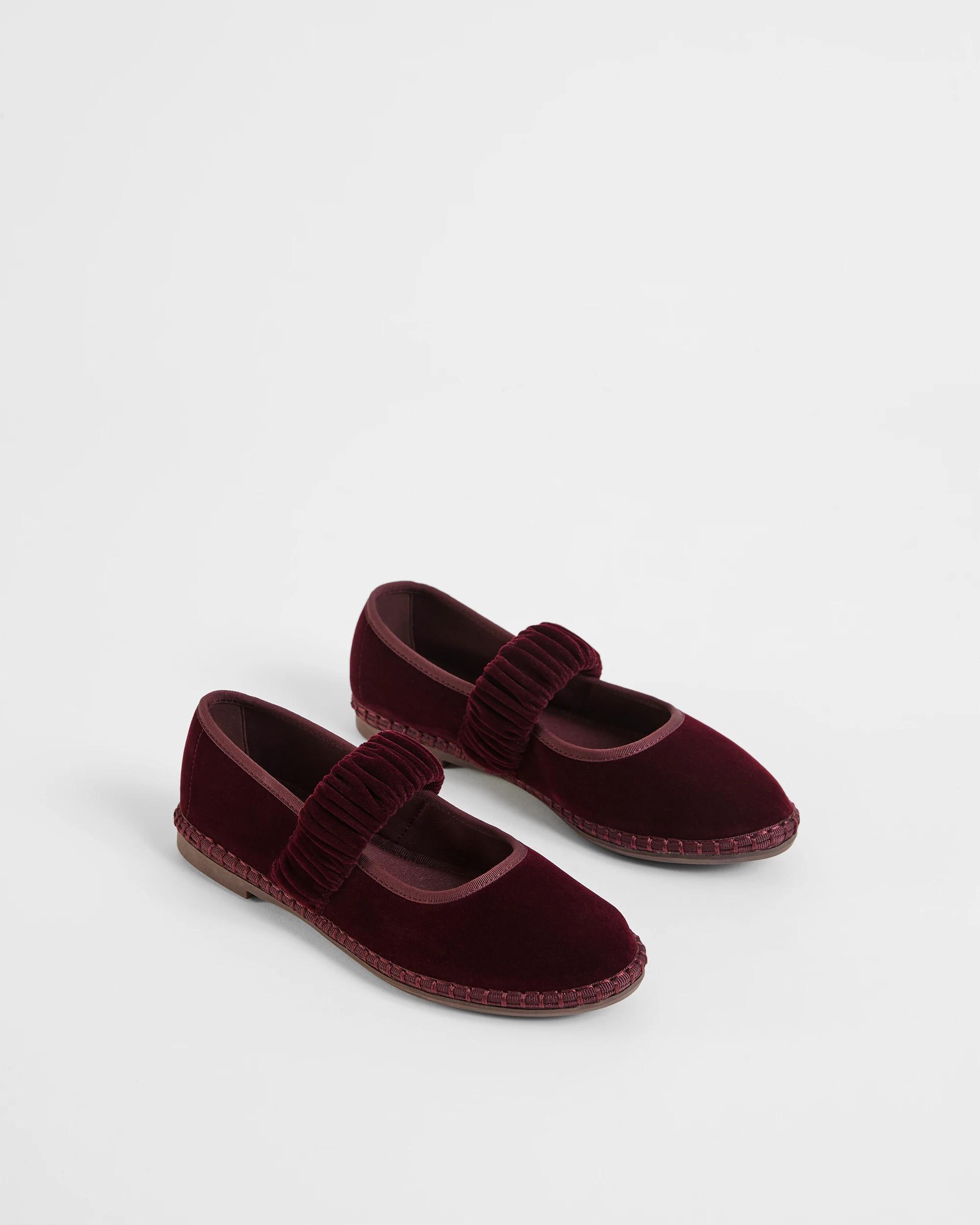 2 Target Woman Velvet Mary Jane Ballet Flats - Suzette BURGUNDY, 2 of 3