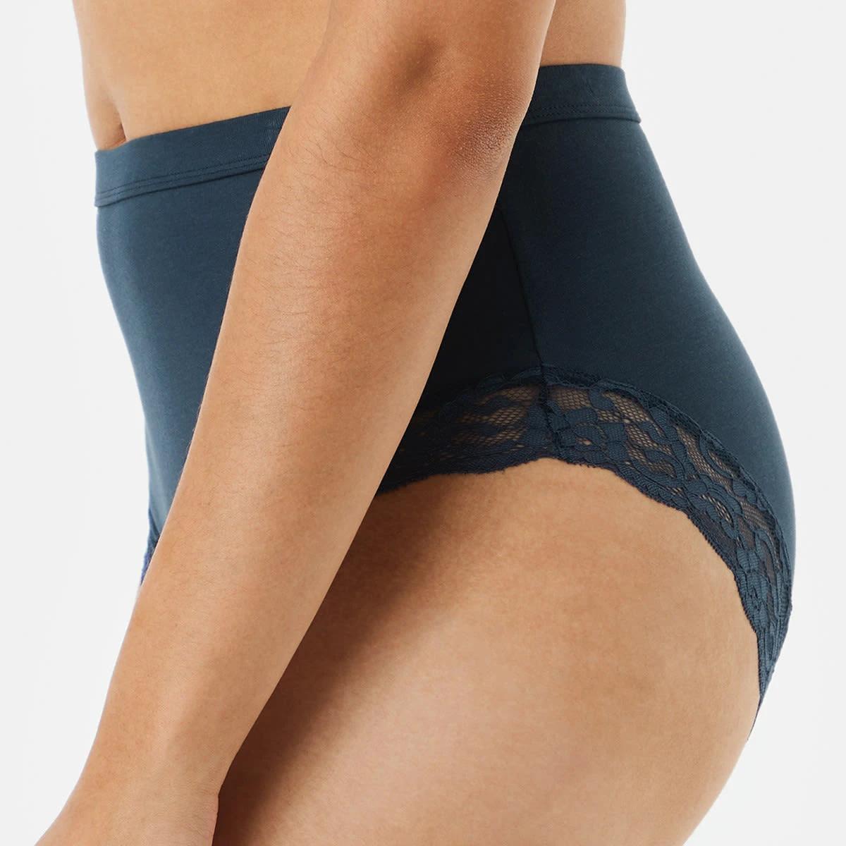 6 3 Pack Cotton Stretch Lace Trim Full Briefs Tp Bp Dn, 6 of 9