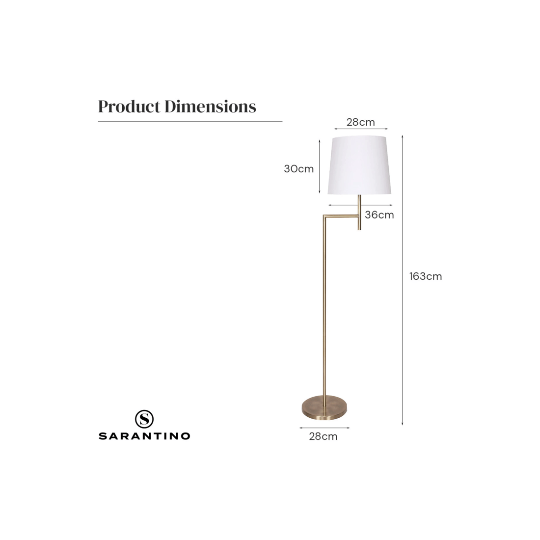 7 Sarantino Metal Floor Lamp - Antique Brass, 7 of 9