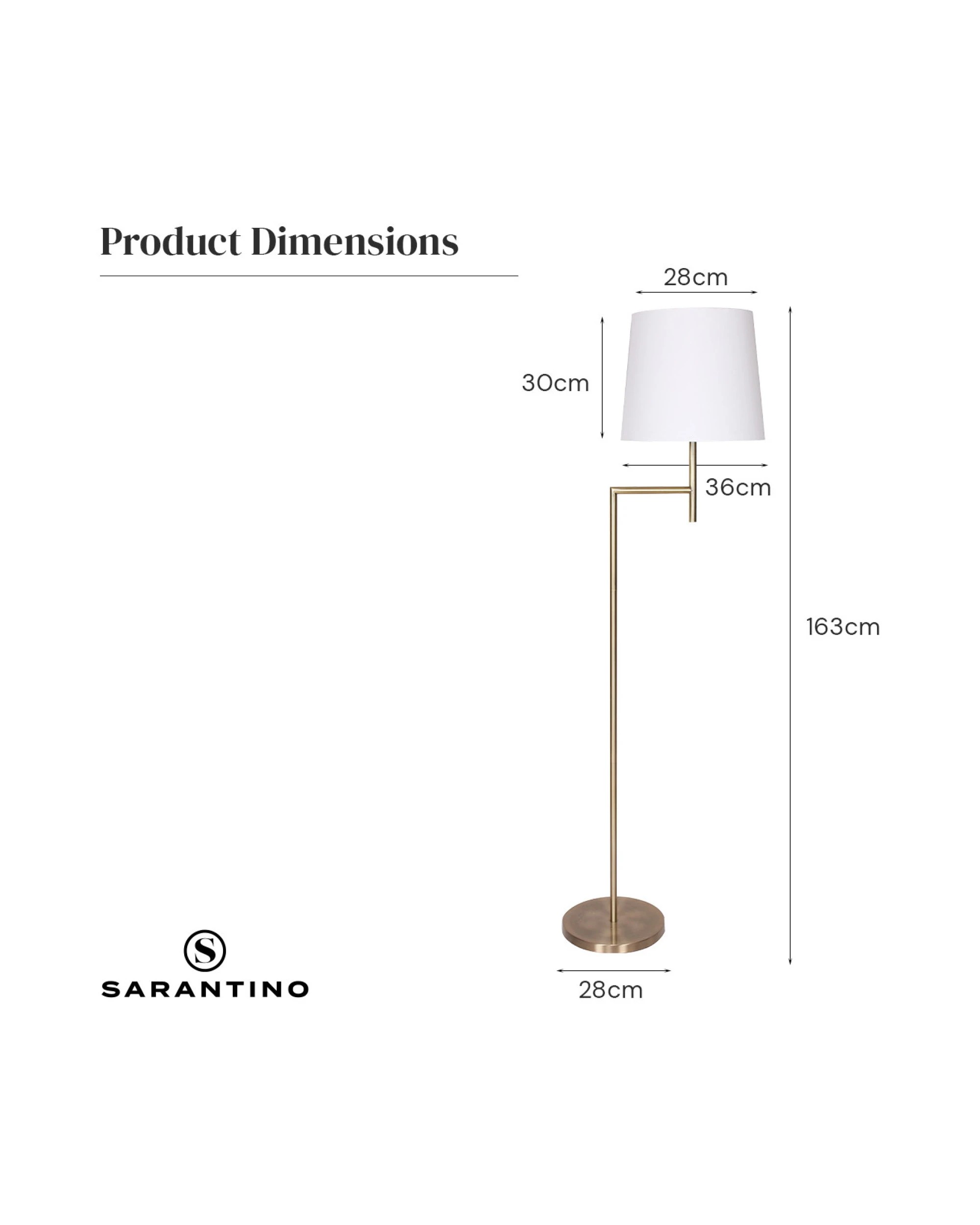 7 Sarantino Metal Floor Lamp - Antique Brass, 7 of 9