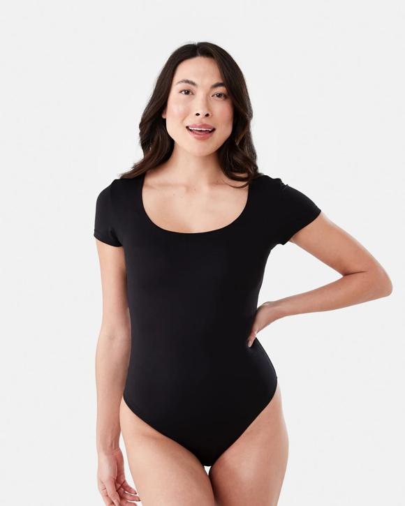 Short Sleeve Scoop Neck Bodysuit