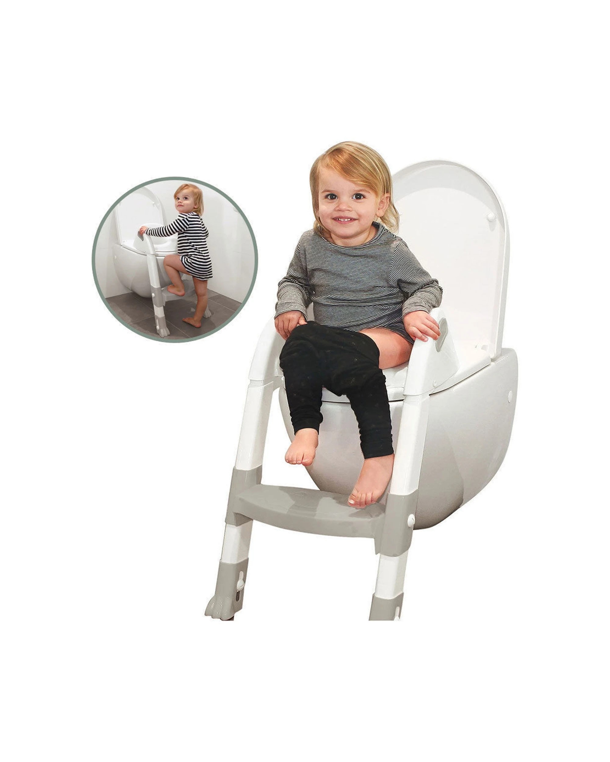 4 Roger Armstrong Ultimate Toilet Trainer Seat Toddler White Foldable Non Slip Adjustable
 - White, 4 of 5