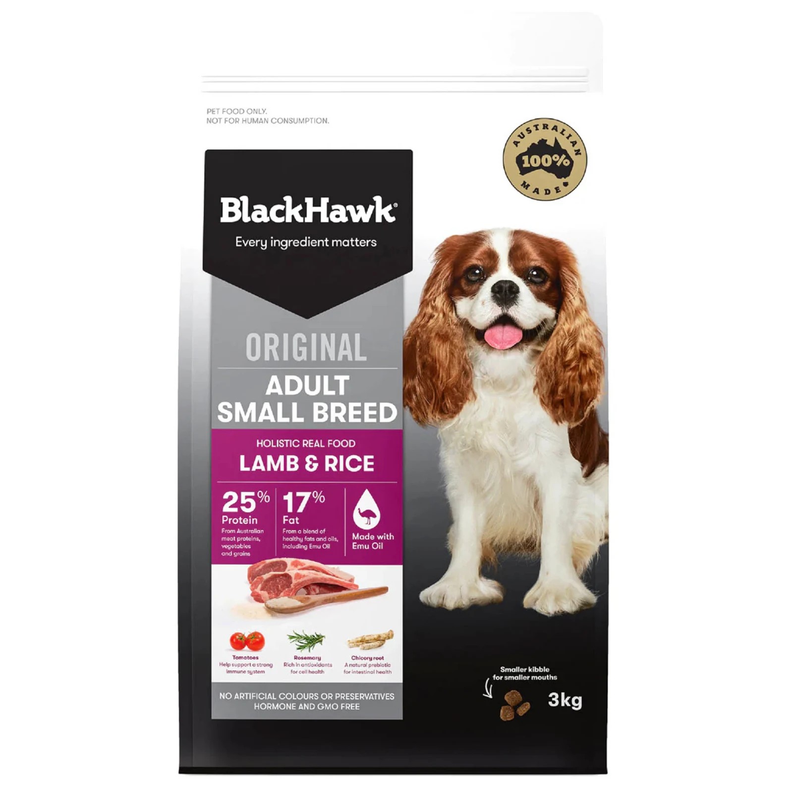 1 Black Hawk Lamb And Rice Dry Small Breed Food - 3kg, 1 of 2