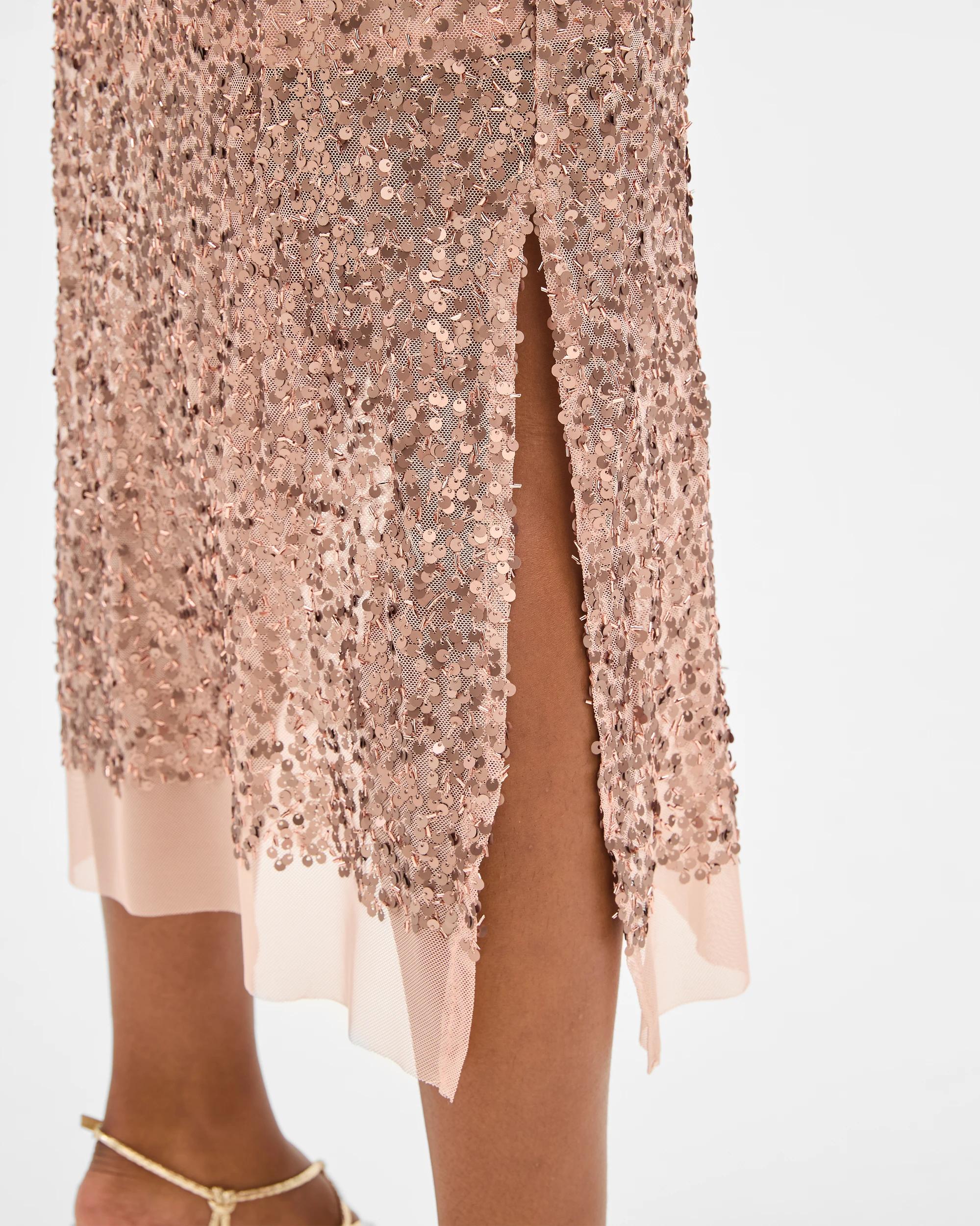 5 Target Petites Sequin Midi Skirt CHAMPAGNE, 5 of 7