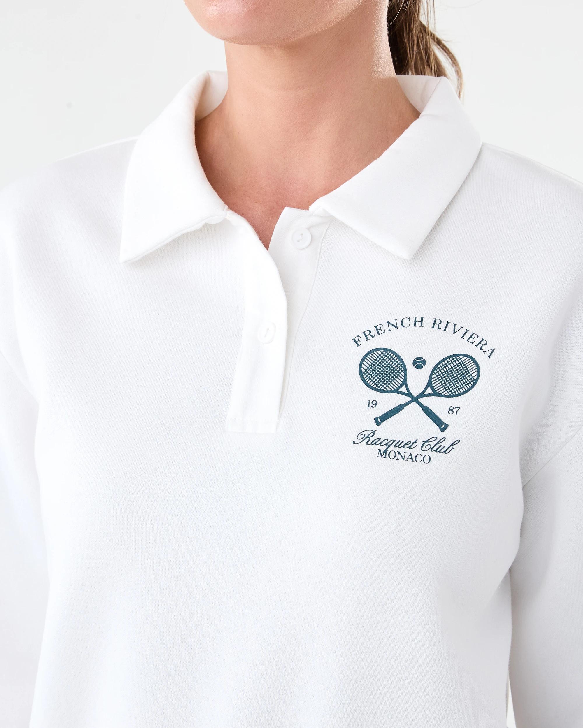 5 Polo Collar Print Sweatshirt Tennis Cld, 5 of 8