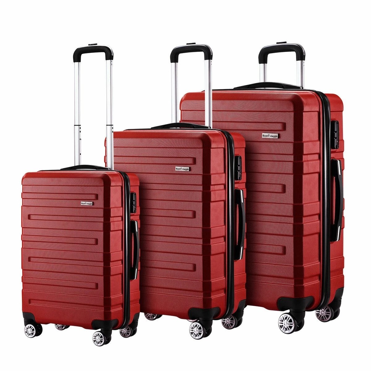 1 Buon Viaggio 3 Piece Luggage Set Travel Suitcases, 1 of 4