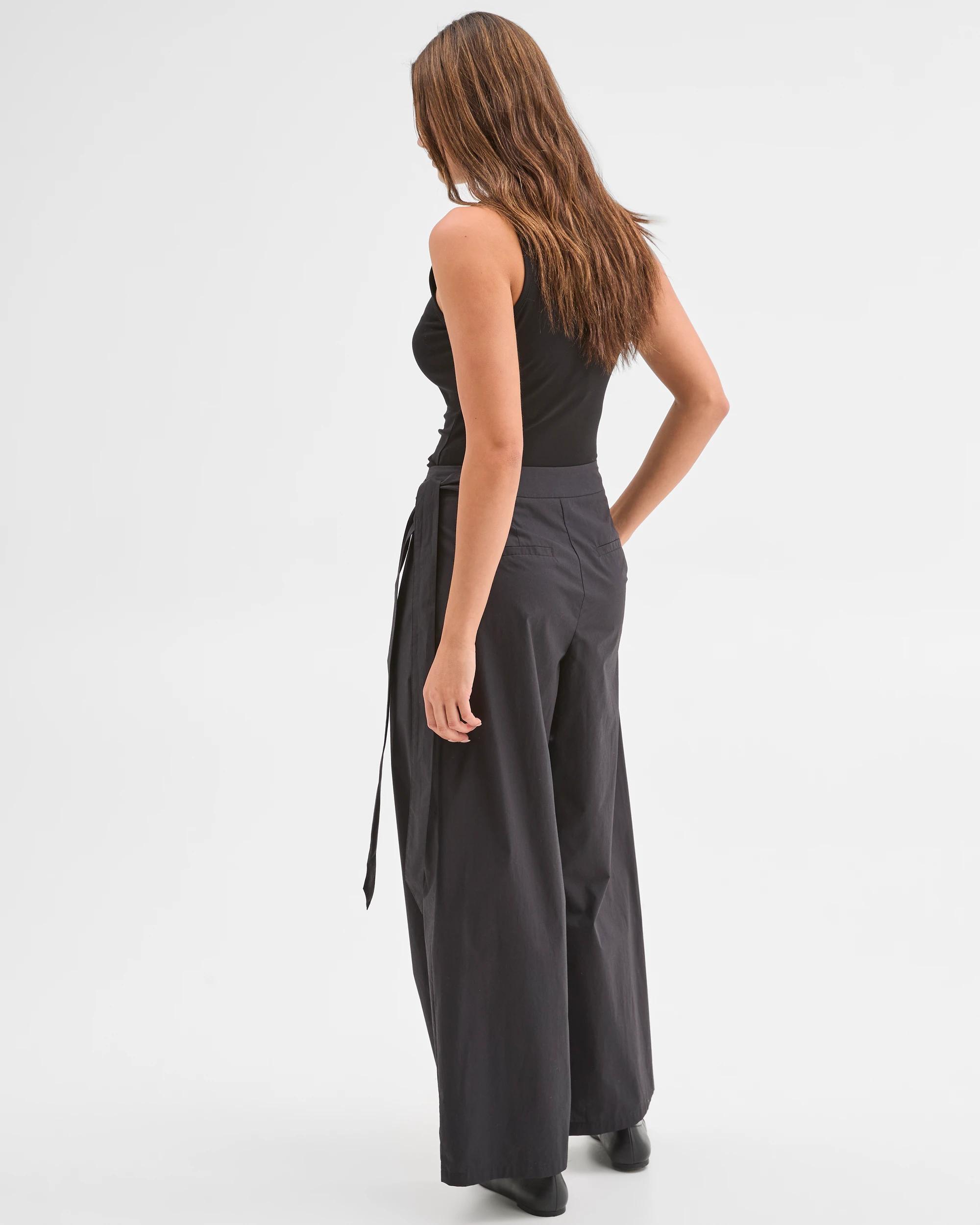 6 Lily Loves Australian Cotton Wrap Front Pants BLACK, 6 of 6