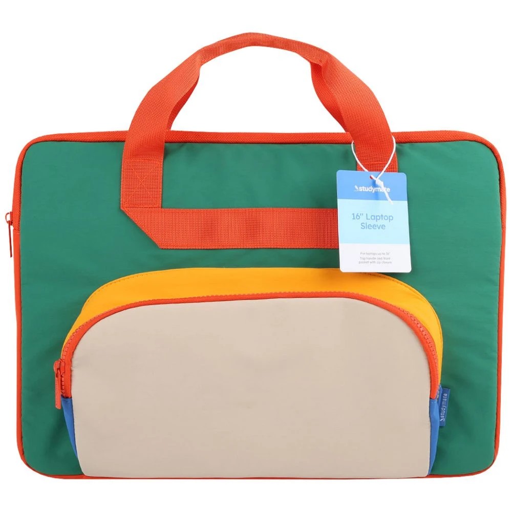 1 Studymate 16" Colourblock Laptop Sleeve Blue, 1 of 4