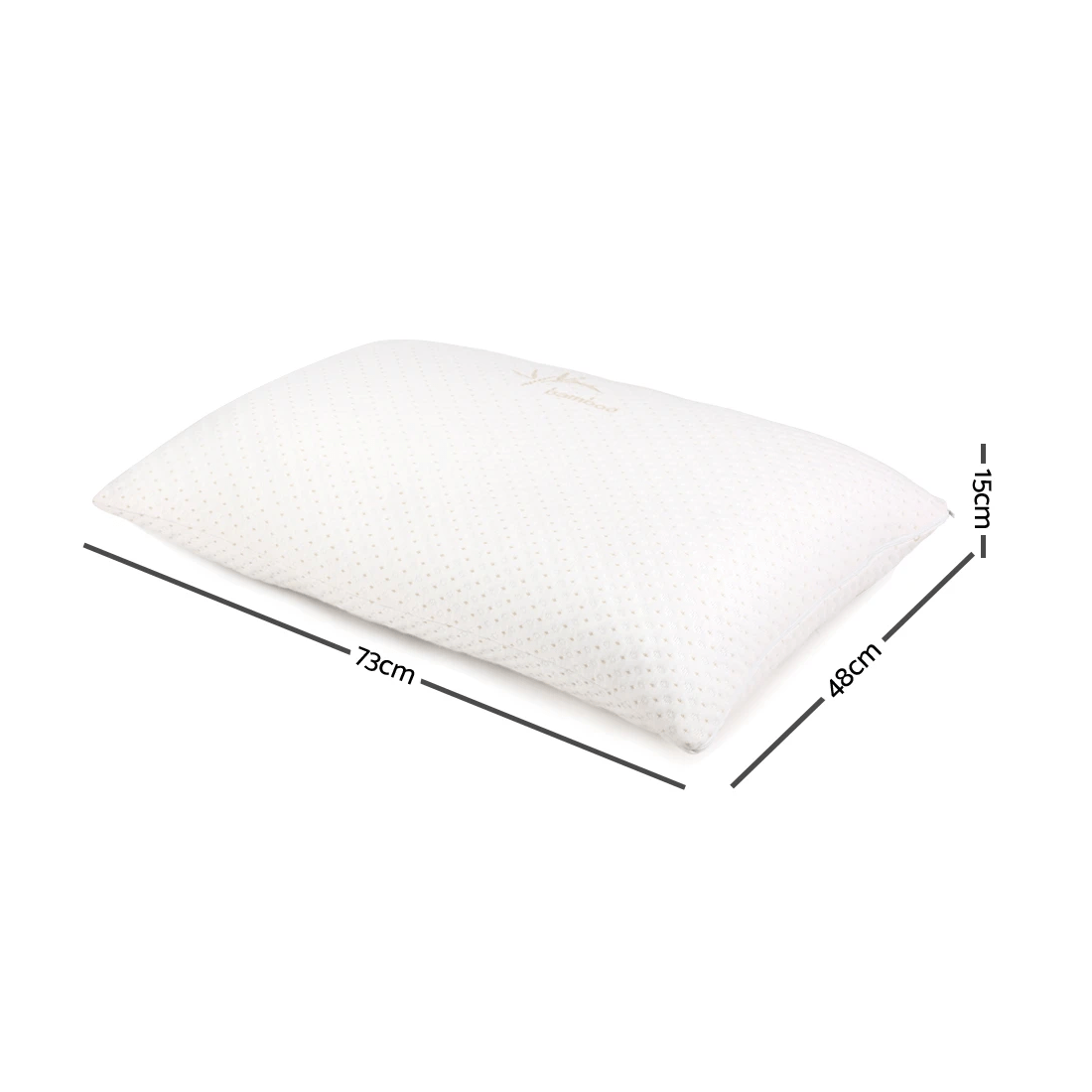 2 Giselle Bedding Memory Foam Pillow Bamboo Cover Twin Pack - White, 2 of 7