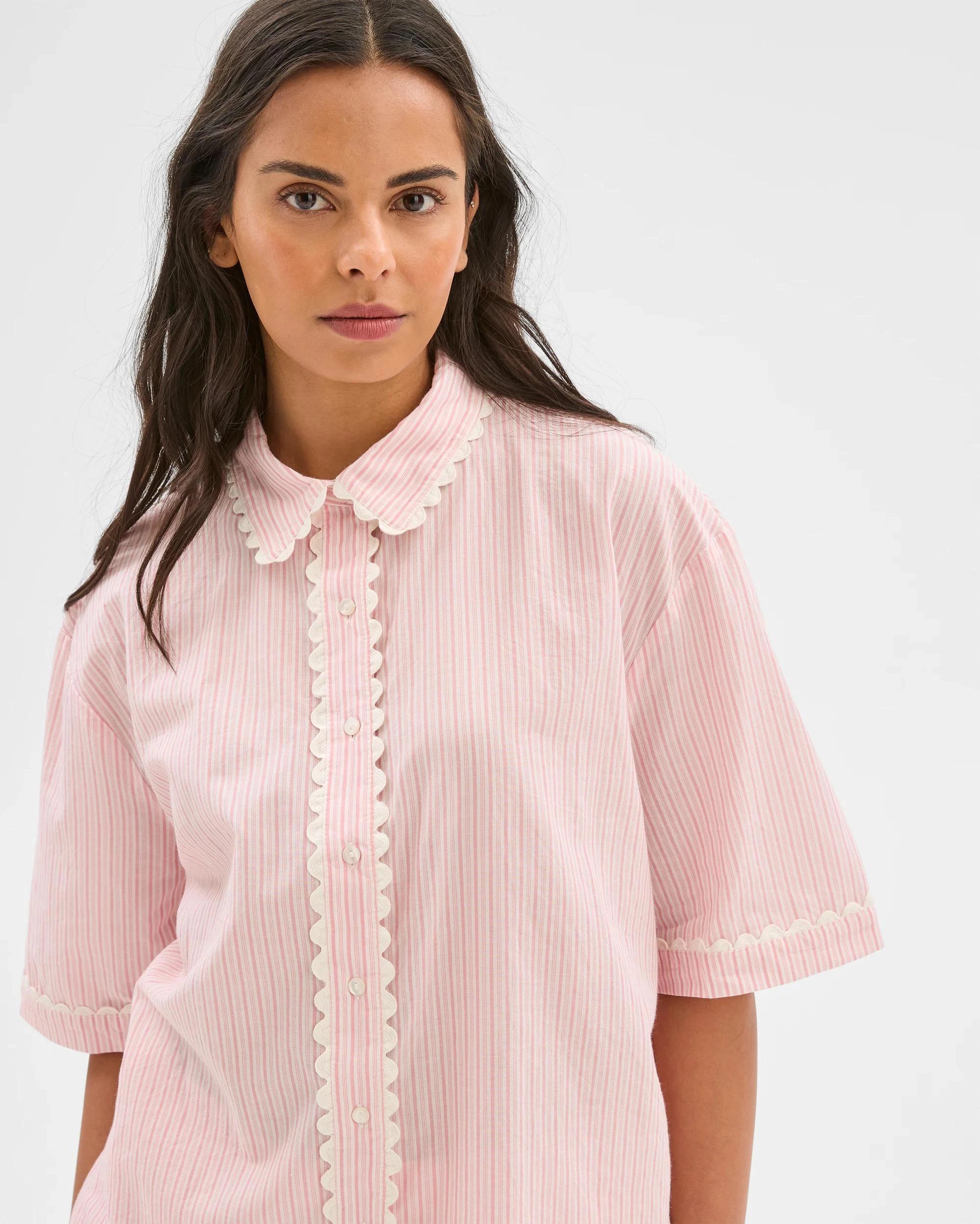 2 Target Woman Womens Australian Cotton Ricrac Short Pyjama Set PINK STRIPE, 2 of 6