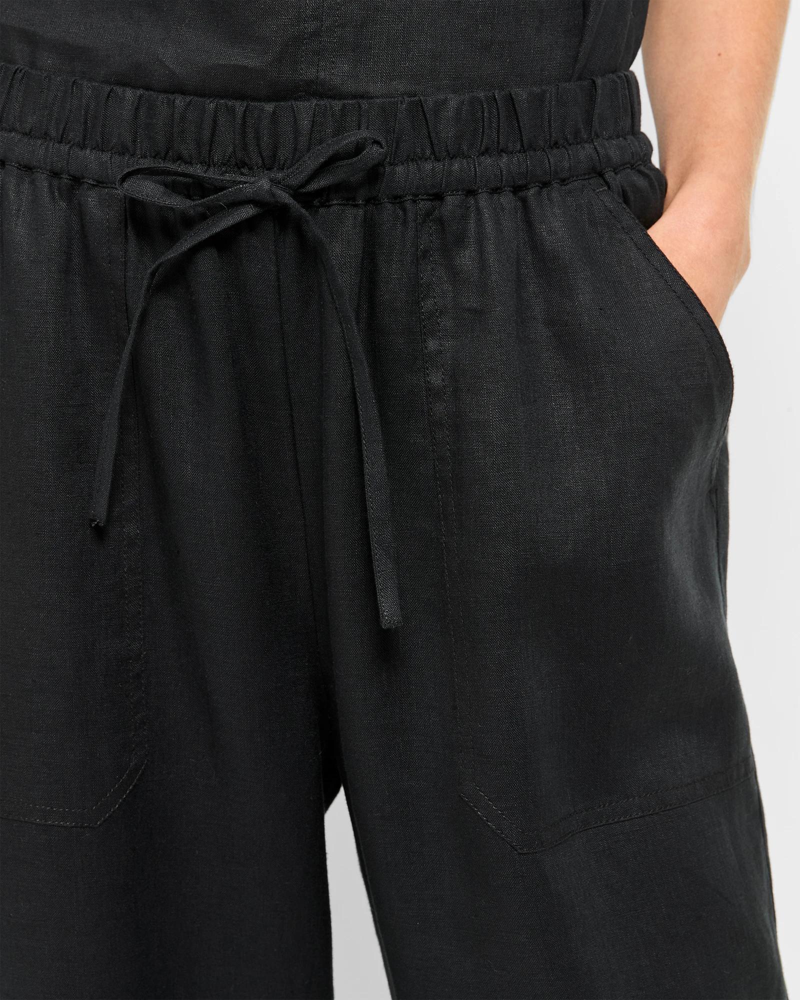 5 Target European Linen Tapered Pants BLACK, 5 of 5