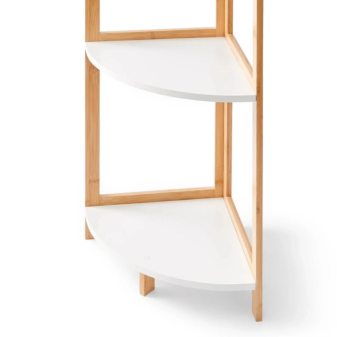 9 Bamboo and White 3 Tier Corner Shelf, 9 of 10