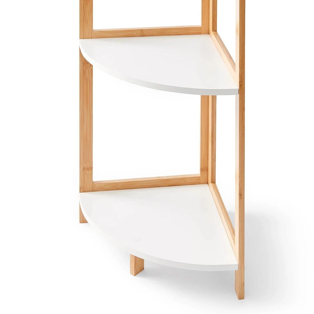 10 Bamboo and White 3 Tier Corner Shelf, 10 of 11