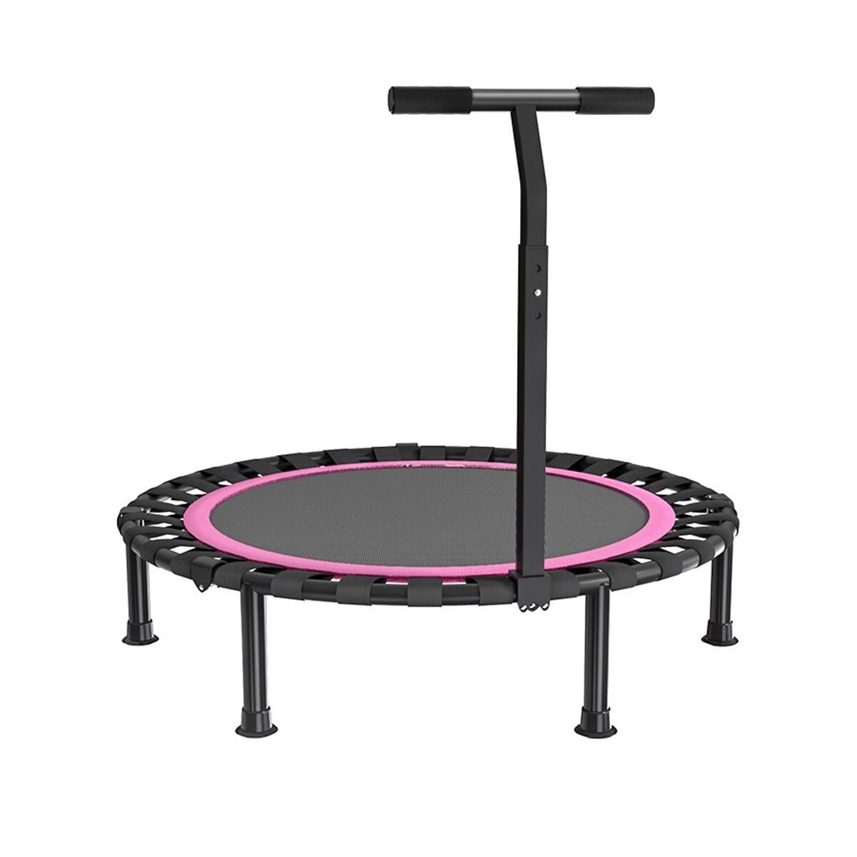 1 AUSWAY 48 Inch Folding Trampoline with T-Rails Pink Red Home Fitness Bouncer, 1 of 2