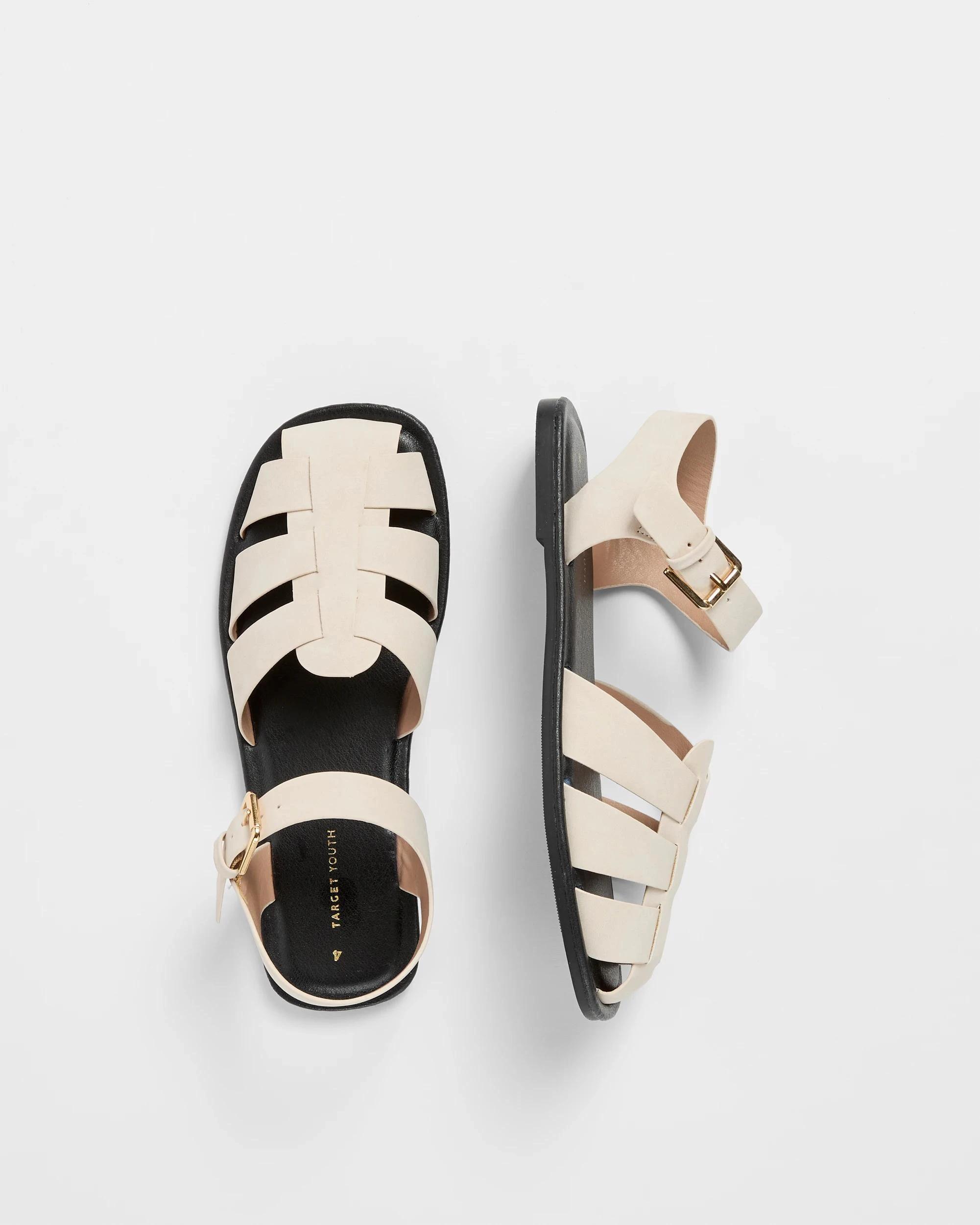 2 Target Girls Senior Gladiator Sandal CREAM, 2 of 3