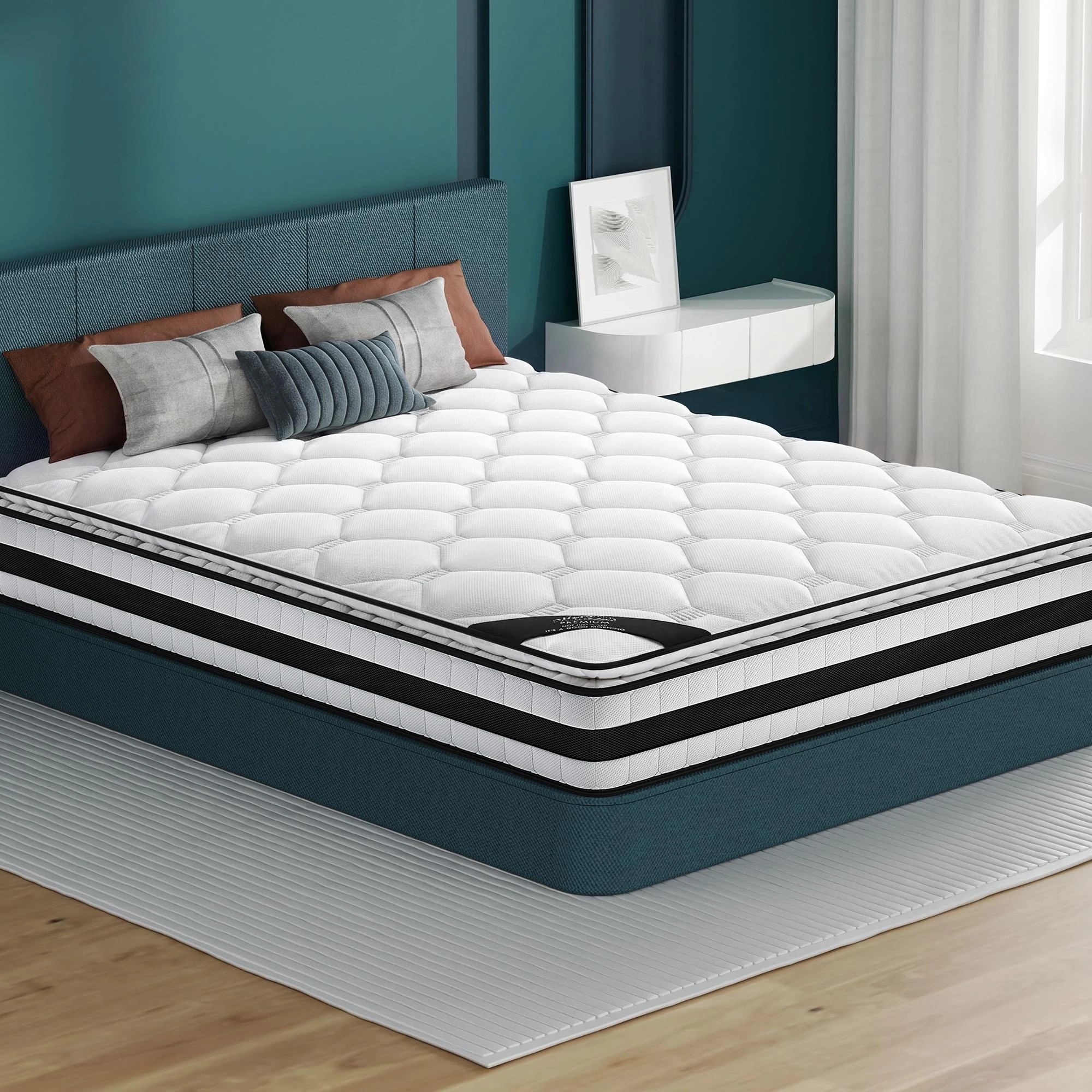 2 Alfordson 22cm Mattress Pillow Top Memory Foam Medium Firm - Double Bed, 2 of 10