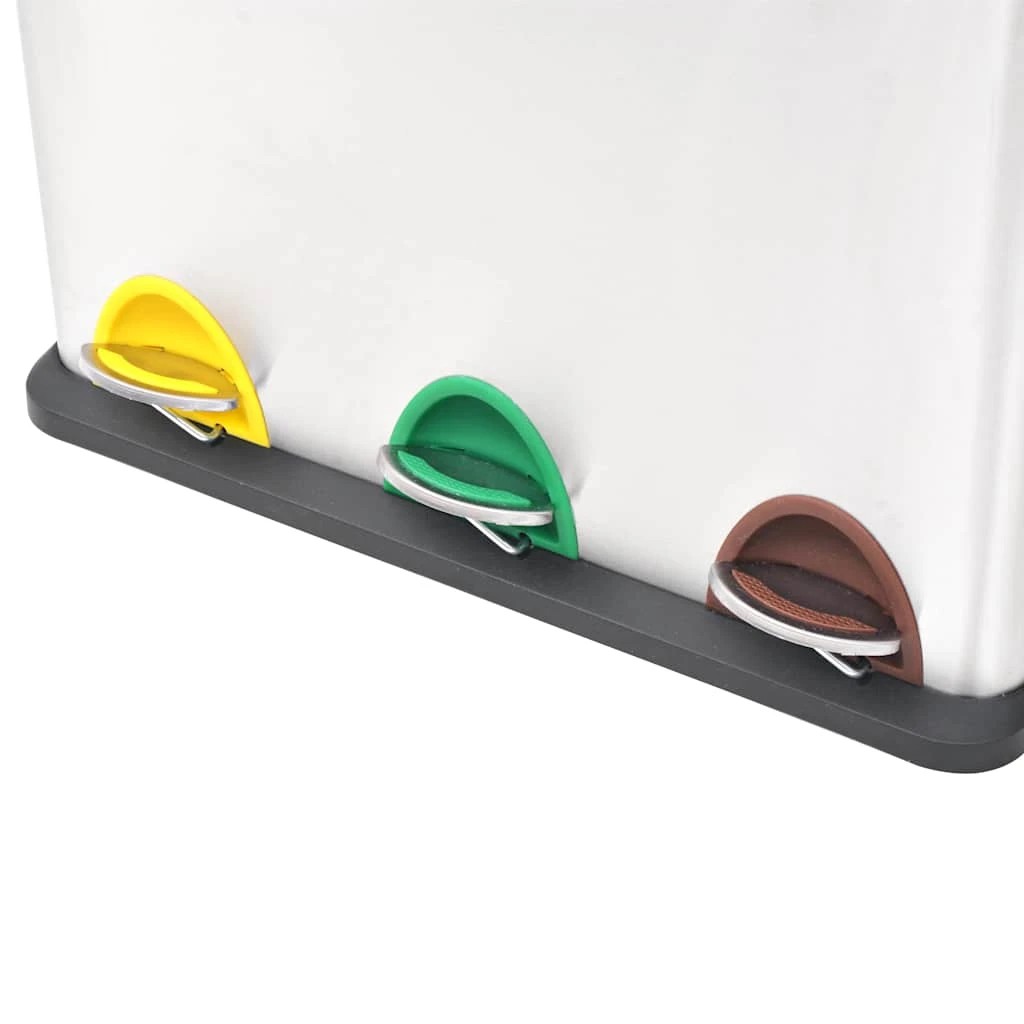 3 Vidaxl Trash Bin Recycling Bin - Silver, 3 of 5