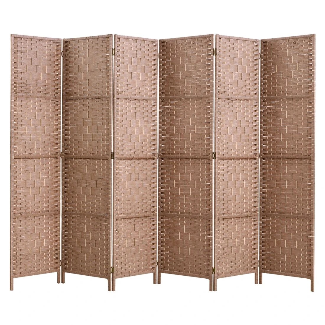 1 Artiss 6 Panel Room Divider Screen 245x170cm Woven - Natural, 1 of 7