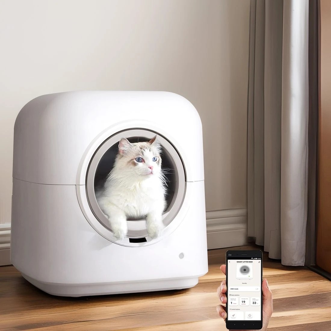 3 i.Pet Automatic Cat Litter Box Smart Self-Cleaning Large Kitty Toilet App Control - White, 3 of 6