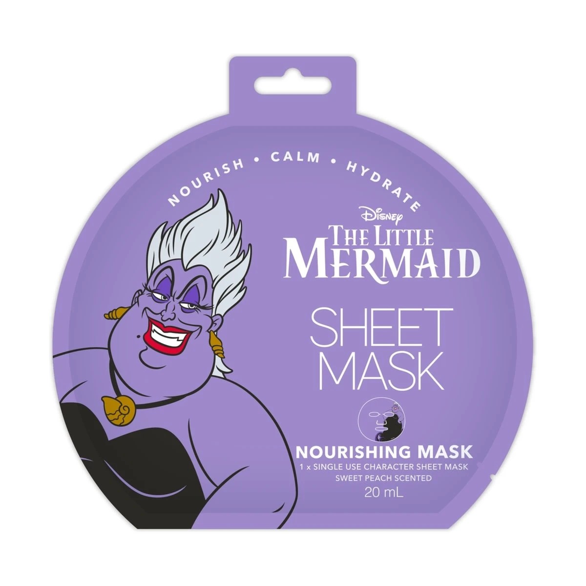 1 Disney The Little Mermaid Nourishing Sheet Mask 20ml - Sweet Peach Scent, 1 of 3