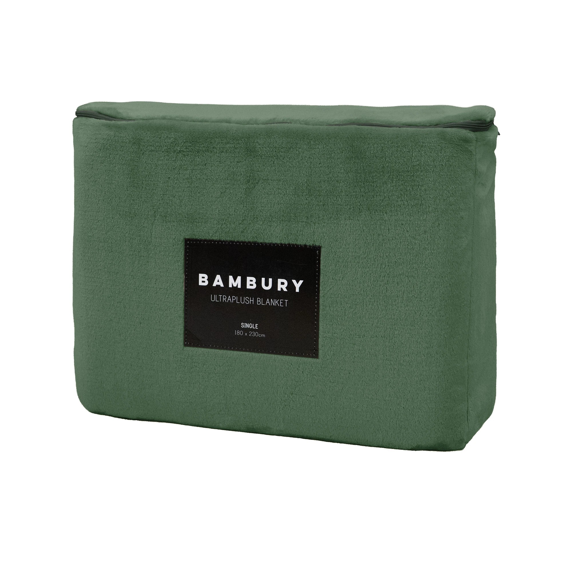 2 Bambury Solid Ultraplush Polyester Cosy Blanket Moss - King Bed - Green, 2 of 2