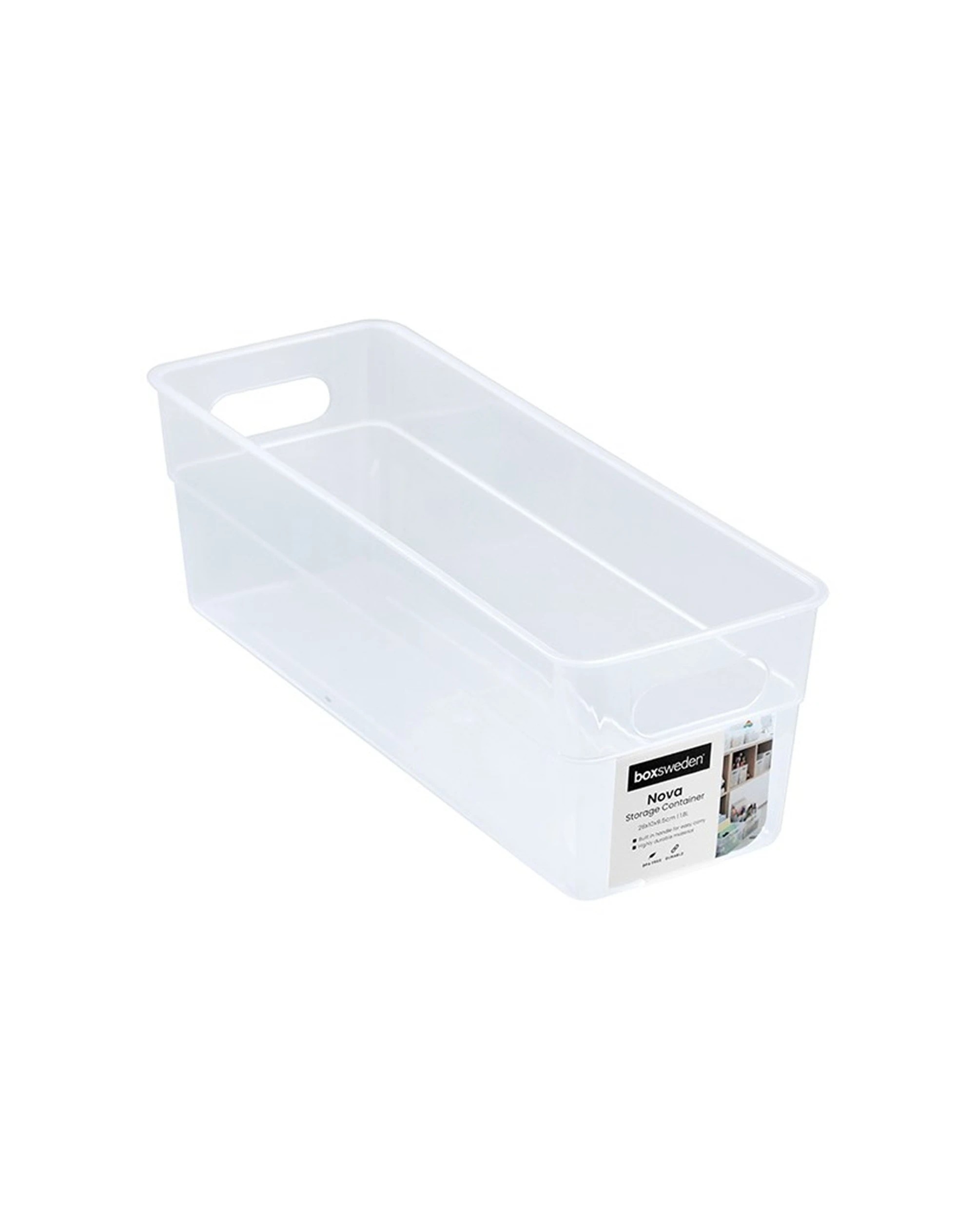 2 Boxsweden 12PK Nova Home Office Plastic Storage Container 1.8L 28x10x9.5cm - Clear, 2 of 5