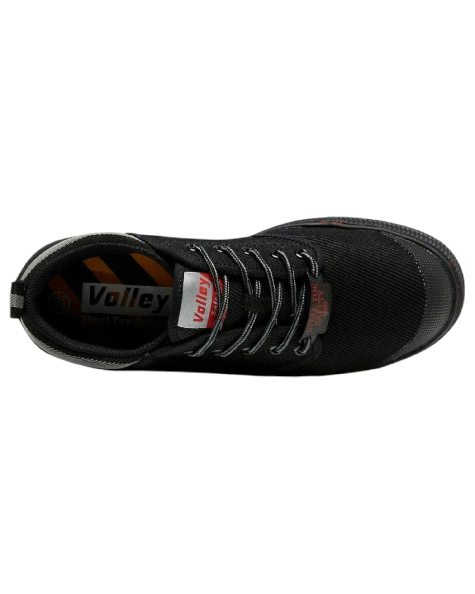 2 Volley Safety Steel Cap Mens Toe Caps s Work Lace Shoes - Black/Grey Black/grey, 2 of 4