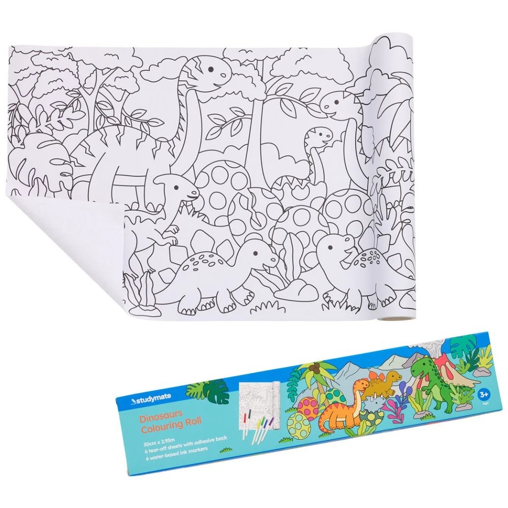 1 Colouring Paper Roll Set 30cm x 2.95m Dinosaurs, 1 of 5