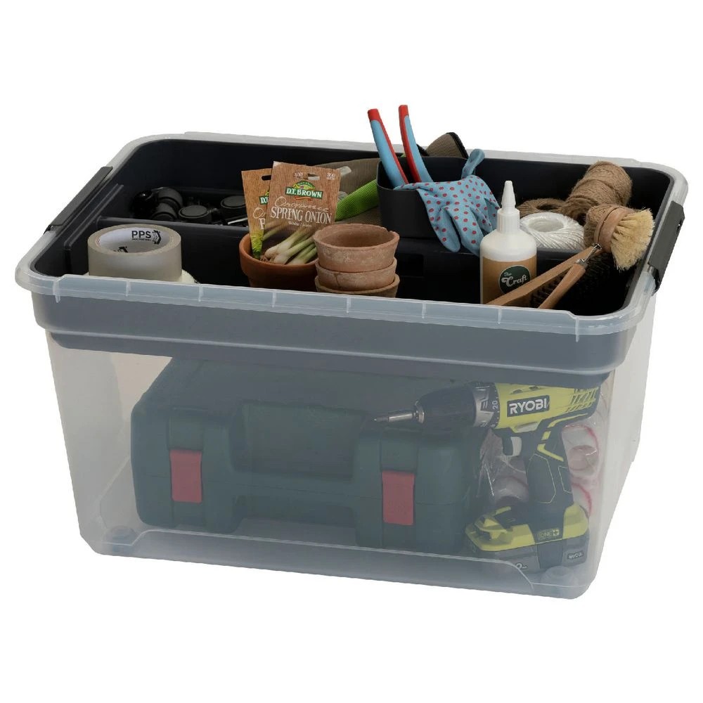 10 Ezy Storage 8L Sort It Storage Container Transparent Grey, 10 of 10