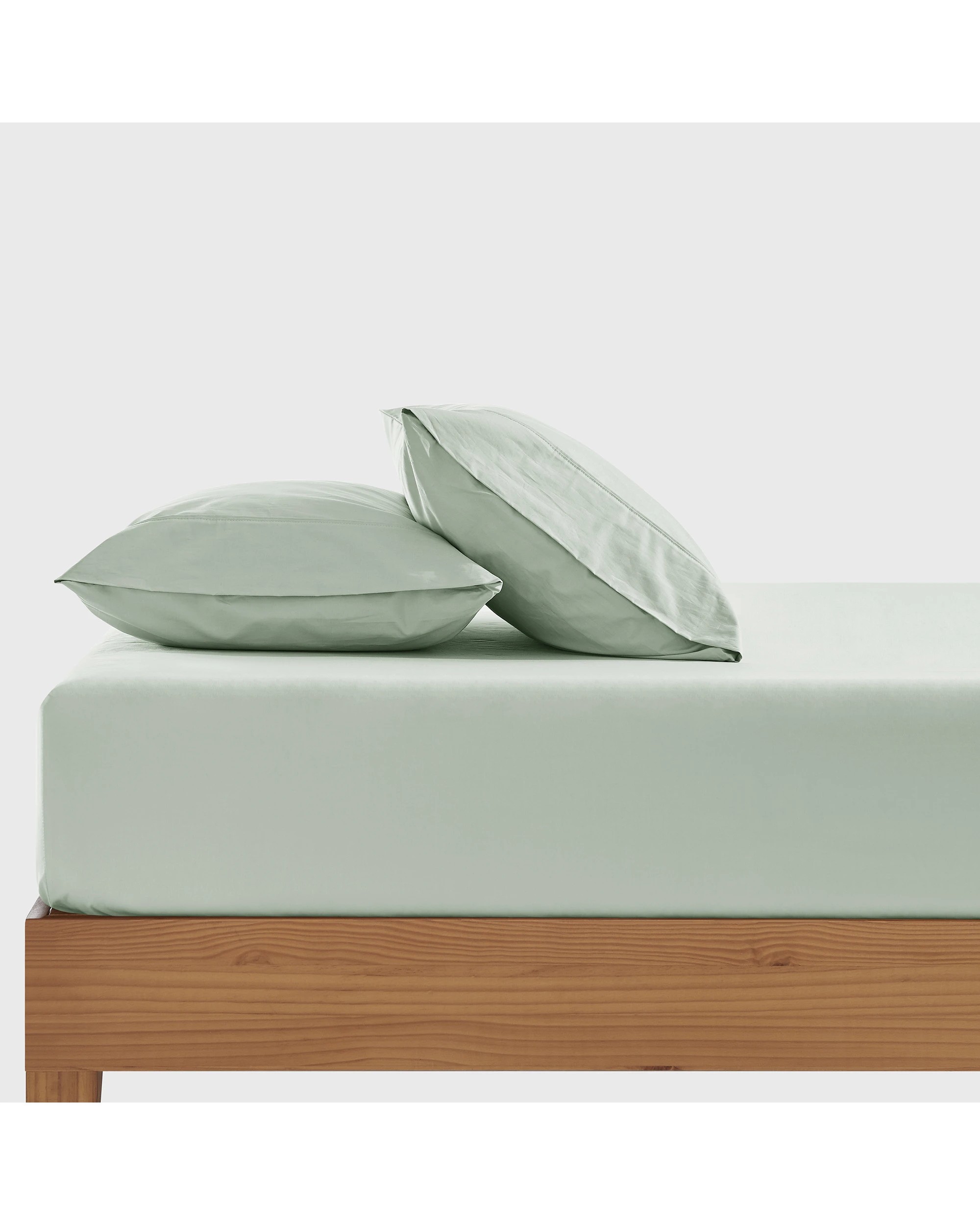 1 Dreamaker 300TC Cotton Percale Combo Fitted Sheet Set - Super King Bed - Sage, 1 of 8