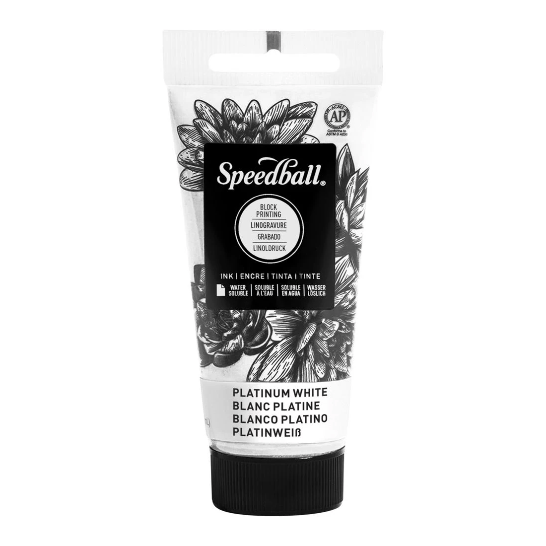 1 Speedball Block Printing Ink Water-based 37mL Platinum White, 1 of 1