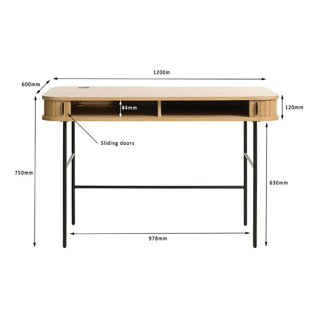 5 Nola Study Desk Black, 5 of 7