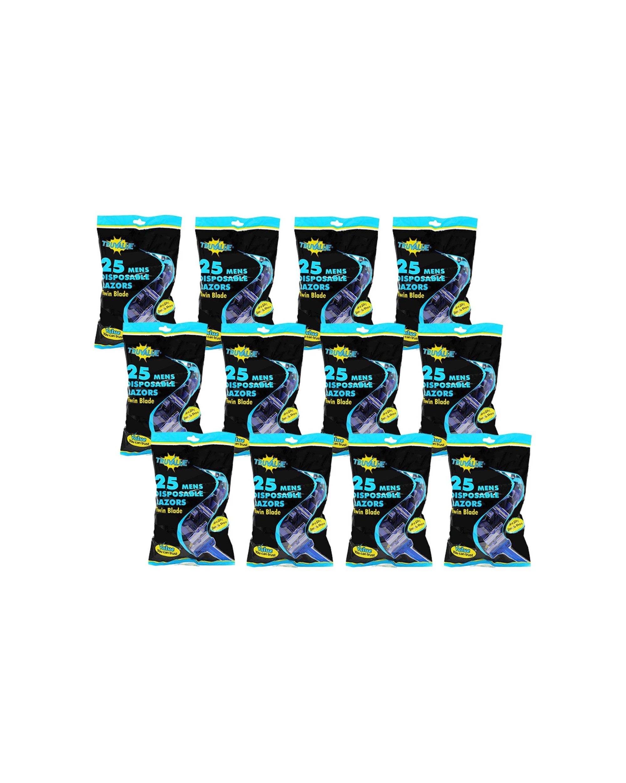 1 Truvalue Disposable Razors Twin Blade Shaving For Men Pack Of 300 - Blue, 1 of 3