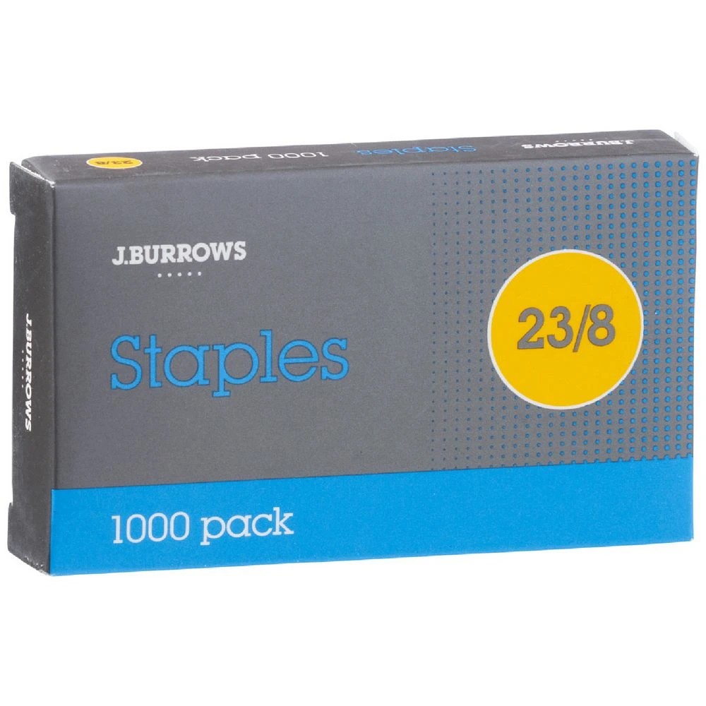 1 J.Burrows 23/8 Staples 1000 Pack, 1 of 2