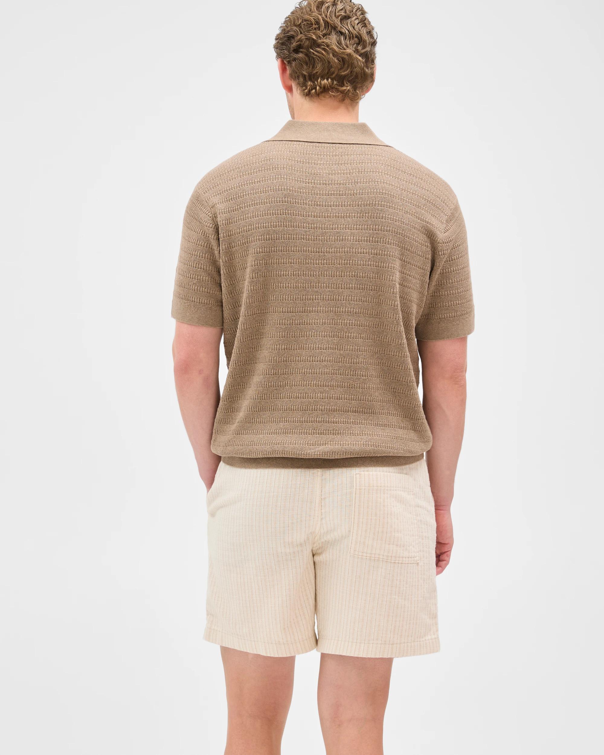 7 Target Man Australian Cotton Blend Textured Shorts NEUTRAL STRIPE, 7 of 7