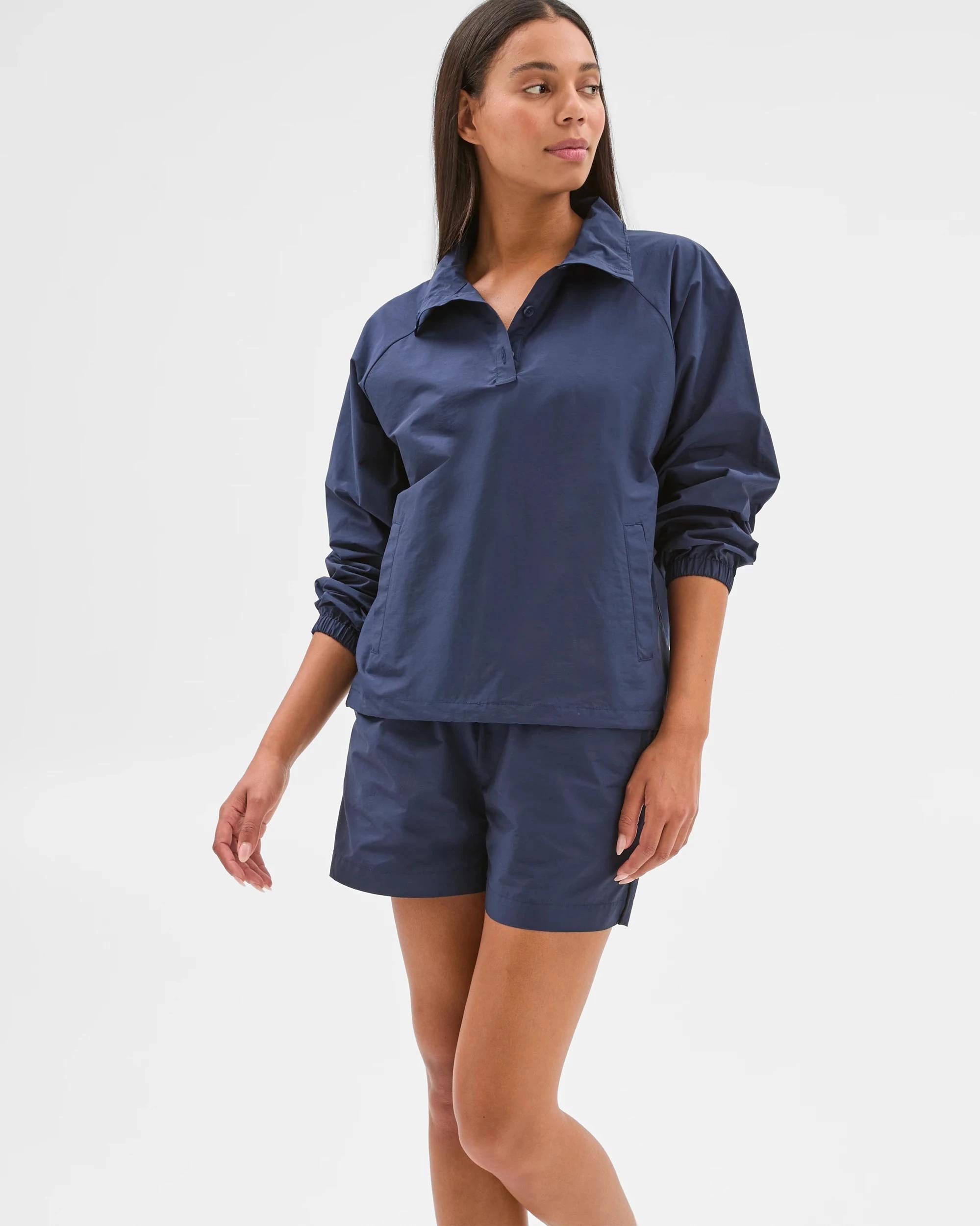 2 Target Active Australian Cotton Blend Woven Polo Anorak NAVY, 2 of 7