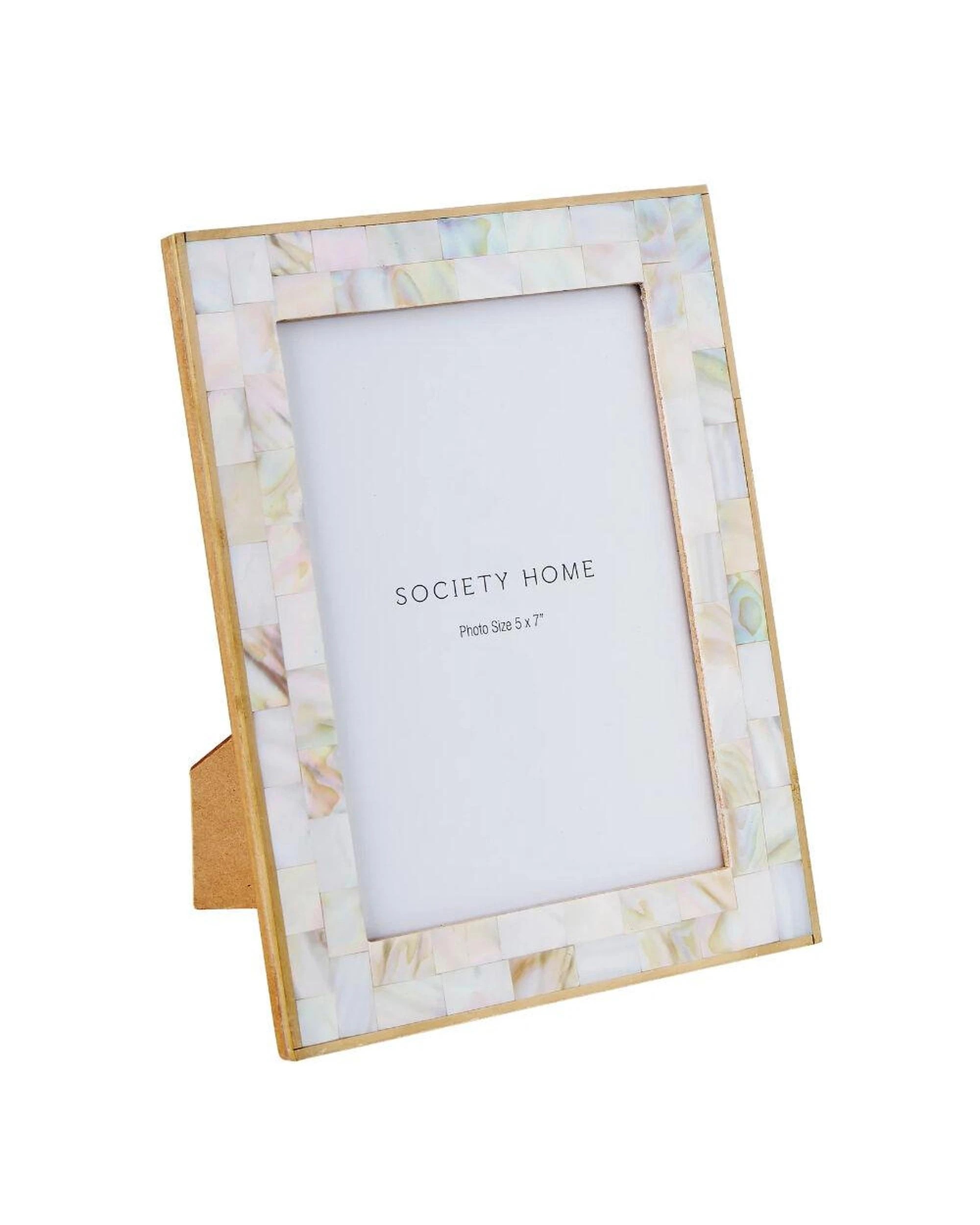 1 Society Home Mother of Pearl Inlay Photo Frame  5"x7" - Natural, 1 of 3