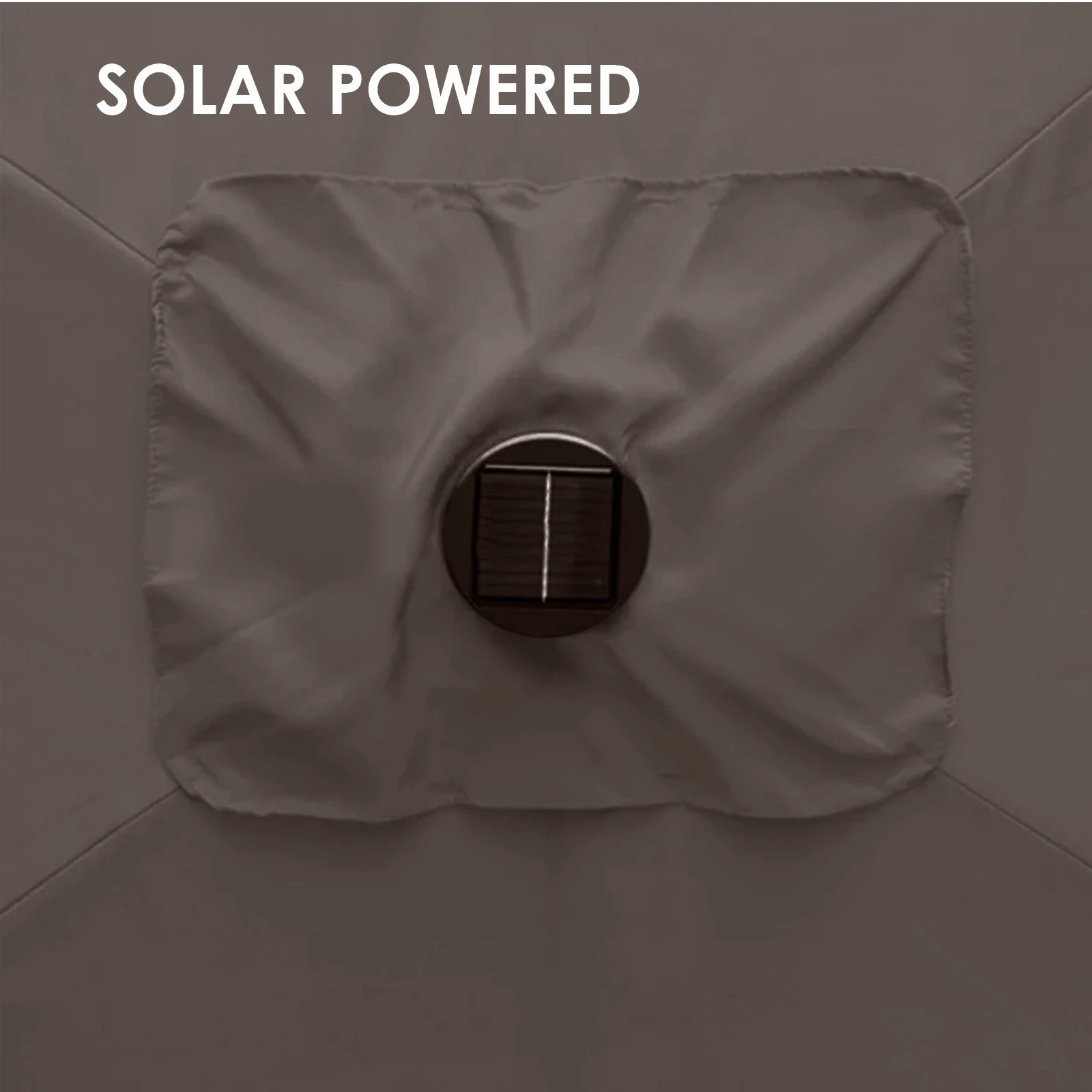 9 Arcadia Furniture Umbrella 3 Metre Umbrella with Solar LED Lights Garden Yard - Charcoal - Charcoal, 9 of 9