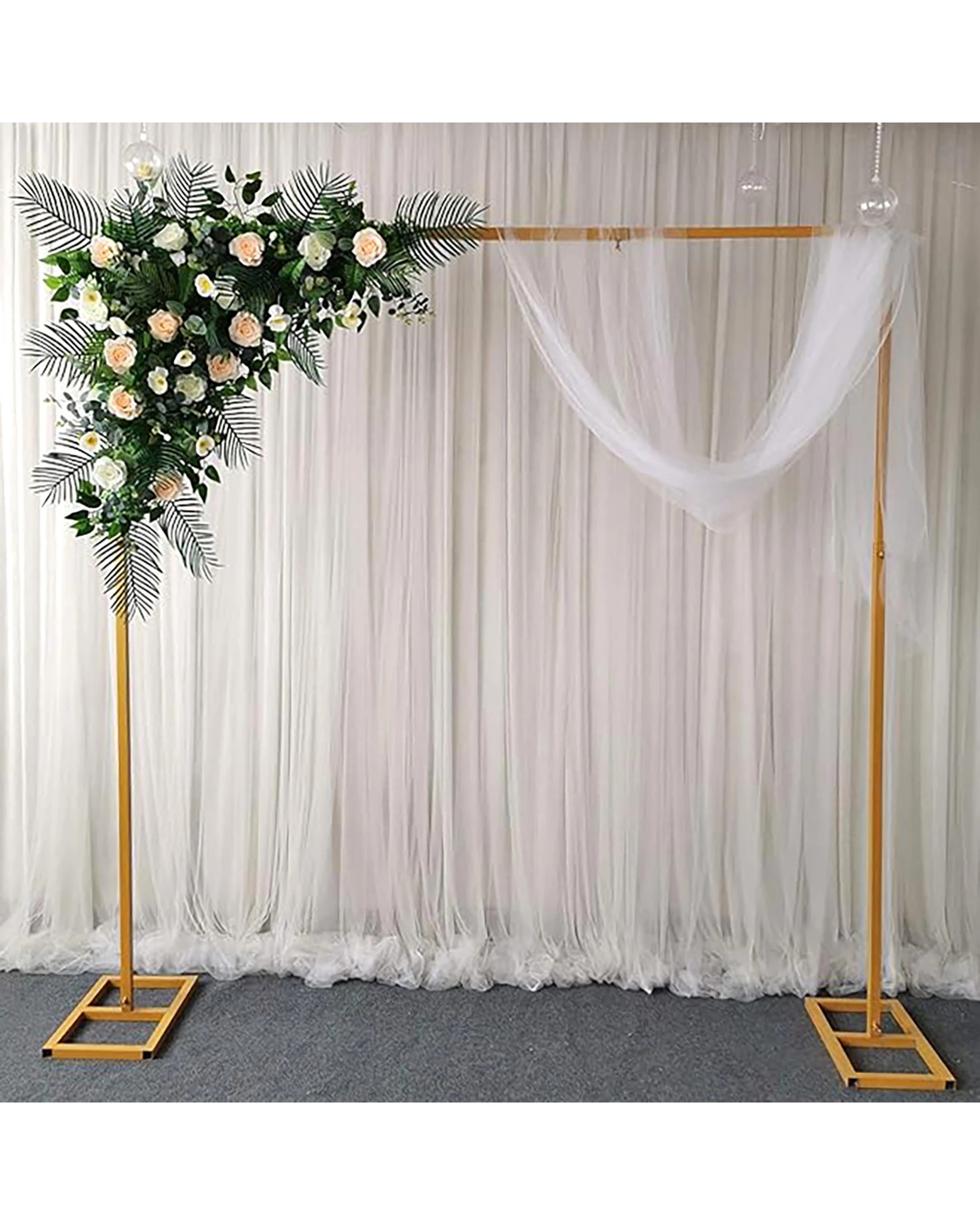 2 Party Maker Metal Square Arch Frame 2m - Gold, 2 of 4