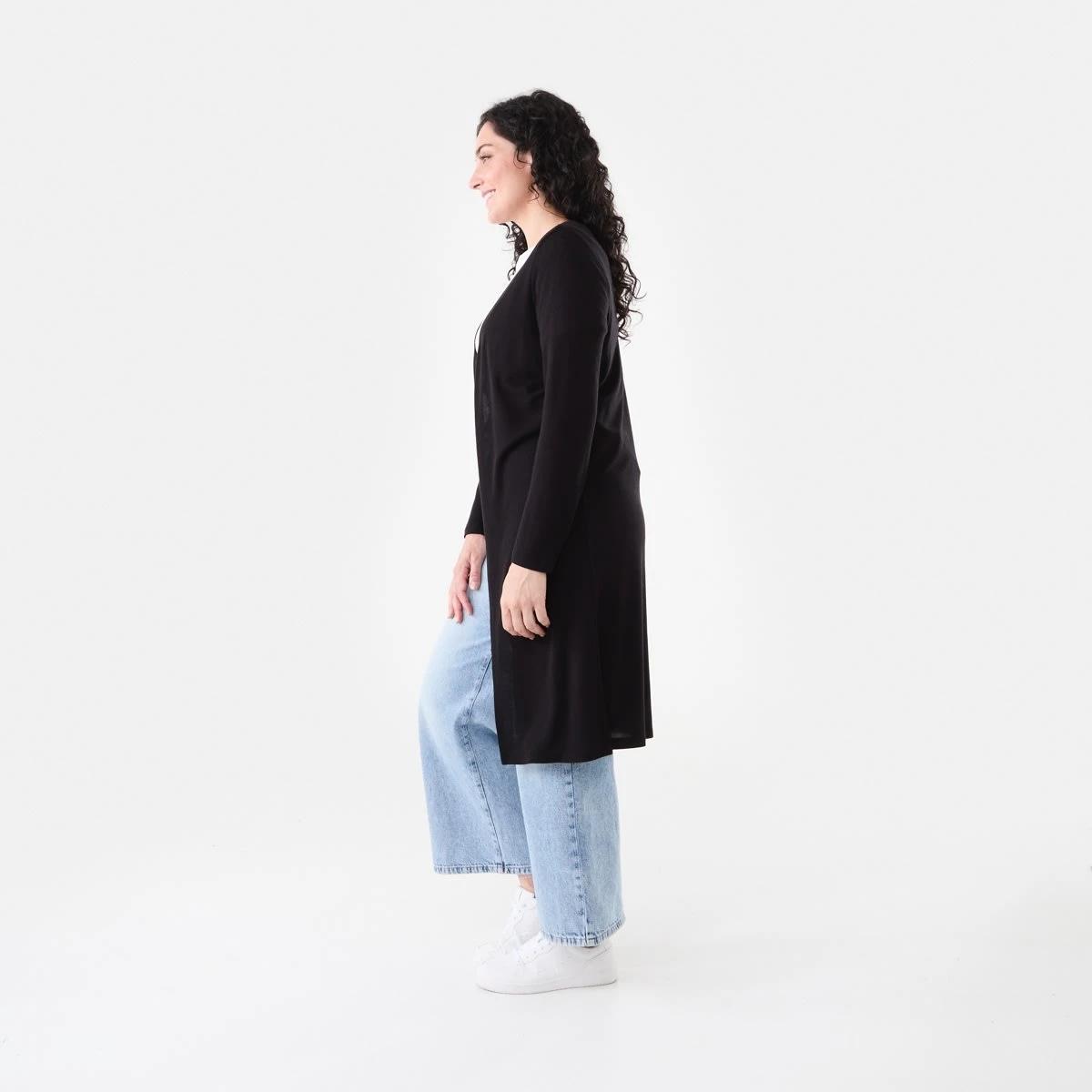 2 Long Sleeve Cardigan Black, 2 of 5