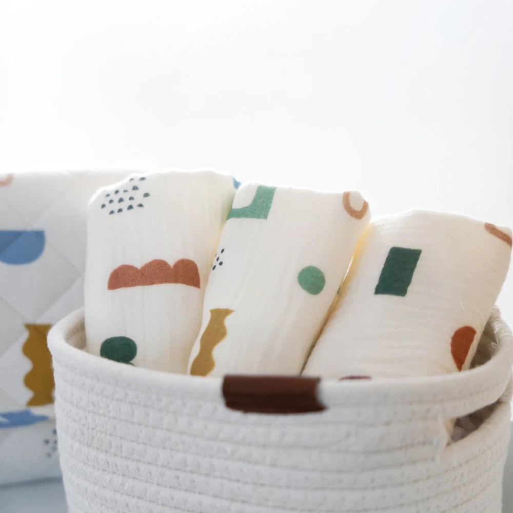 2 Living Textiles Geo Mod Muslin Baby Washcloths 3 Pack – Assorted, 2 of 3