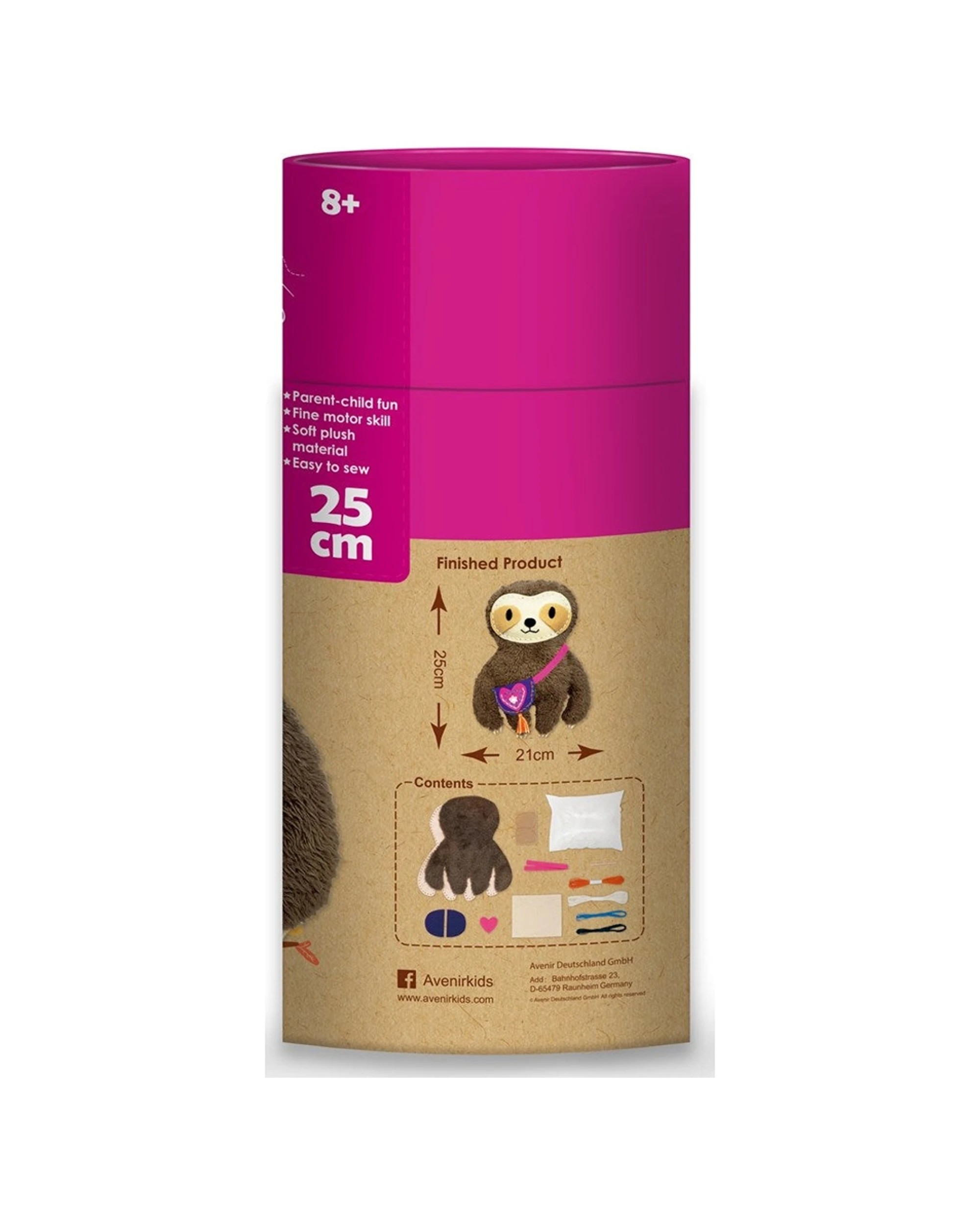 2 Avenir Sewing Kit Soft Plush Doll Sloth Kids Children Fun Craft Activity, 2 of 3