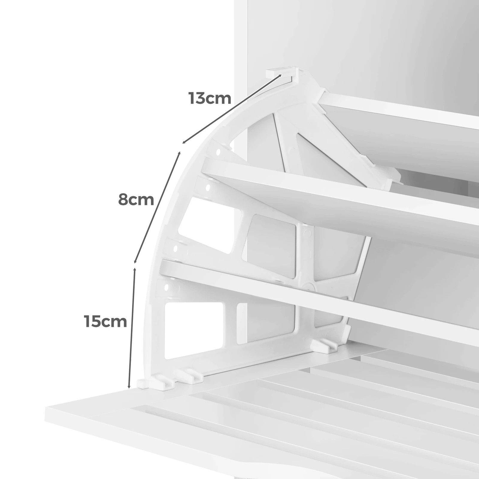 6 Alfordson Shoe Cabinet Organiser Storage Rack Flip-up Drawer 45 Pairs - White, 6 of 10