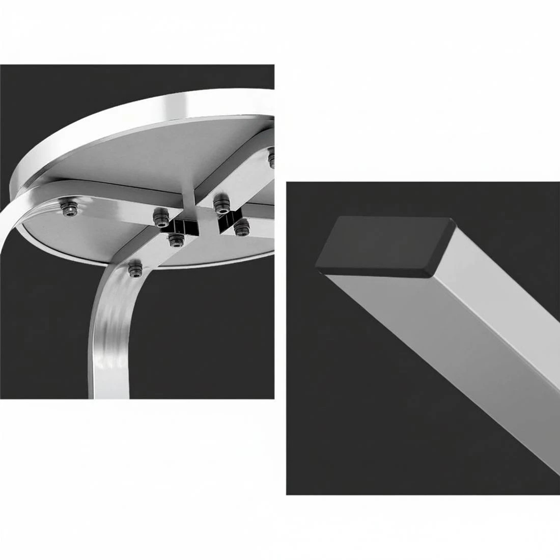 3 Gardeon 3-Piece Outdoor Bar Set Bistro Table Stools Adjustable Square - Silver, 3 of 6