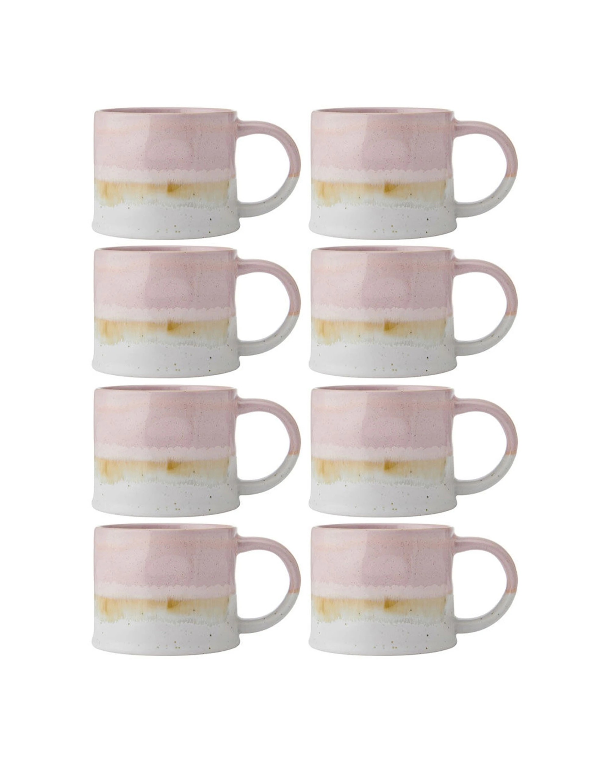 1 Mikasa 8PK Reactive Glaze Coffee Mug Stoneware 450ml - Pink, 1 of 8