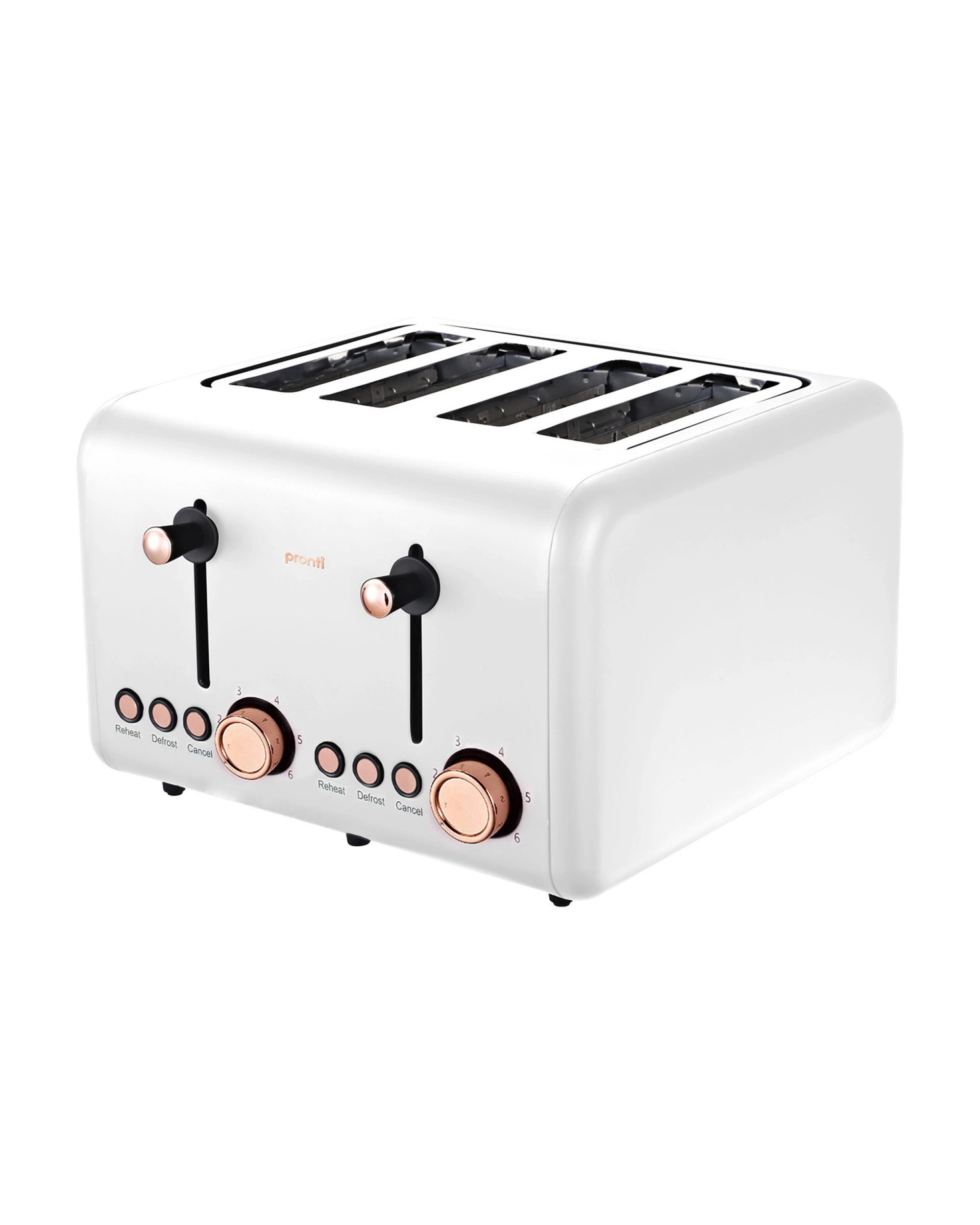 1 Pronti 4 Slice Toaster Rose Trim Collection - White, 1 of 9