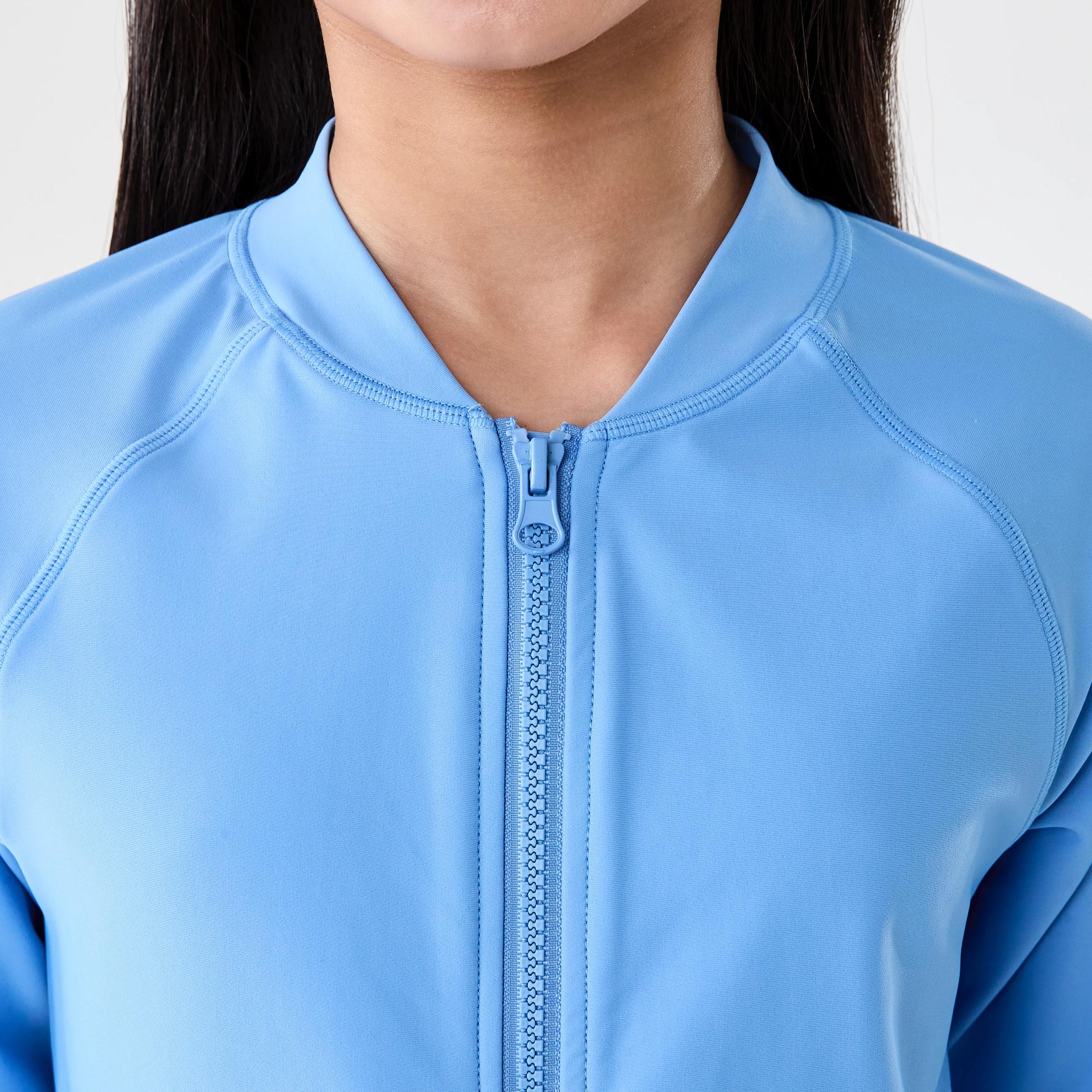 4 Long Sleeve Zip Through Rash Vest JAYBIRD BLUE, 4 of 6
