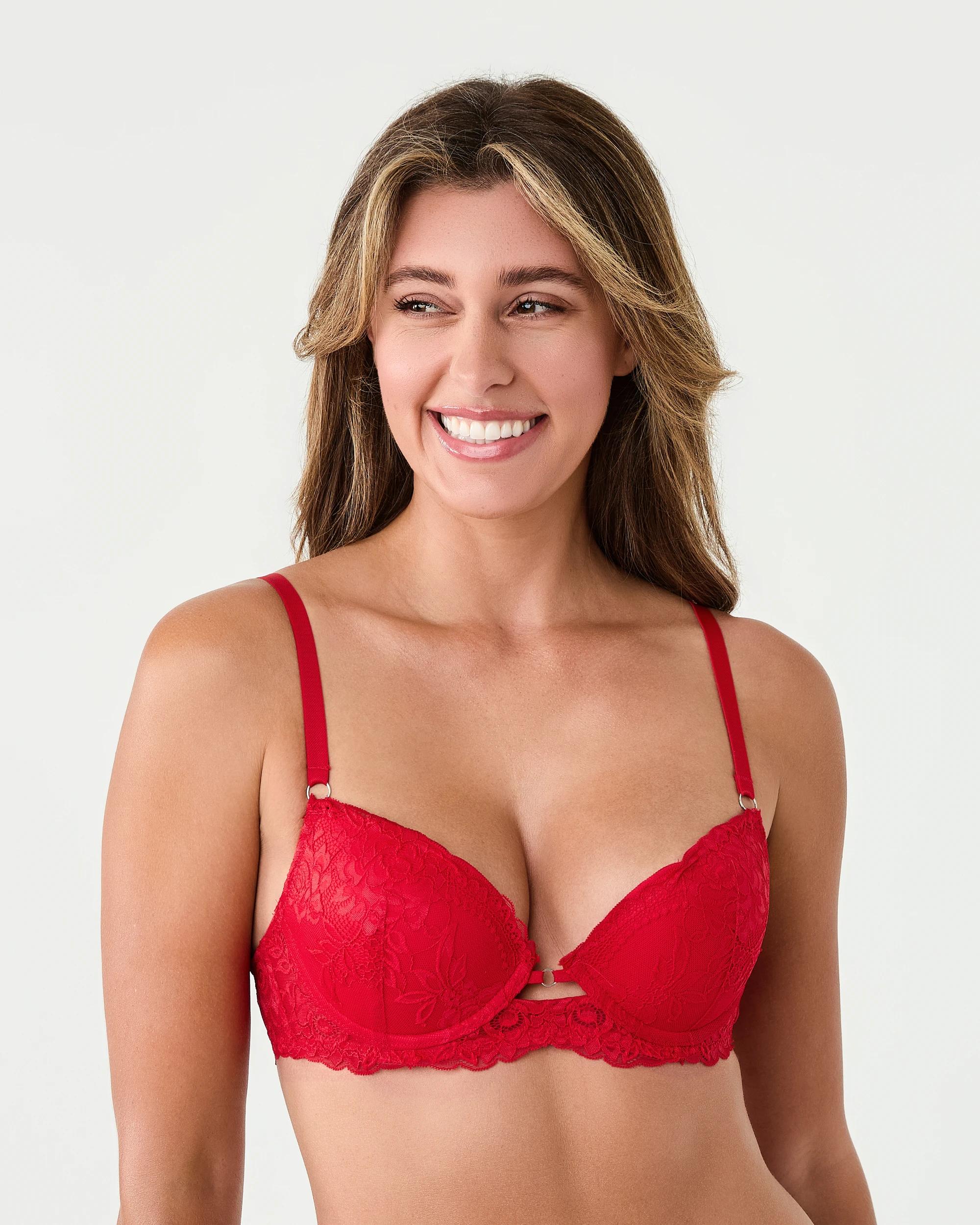 1 Co-ordinated Lace Push-Up Bra Strawberry
